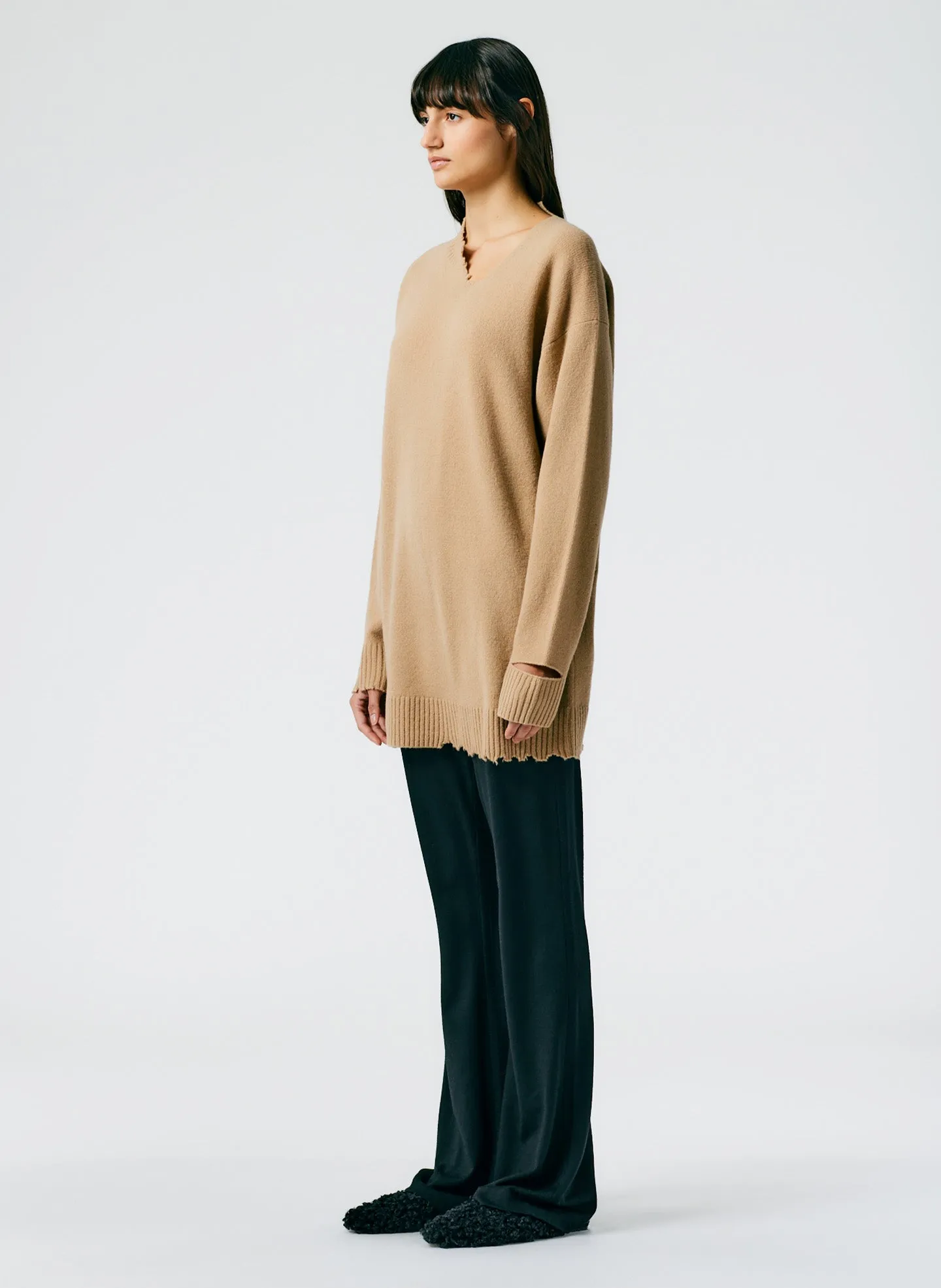 Soft Lambswool Cutout Neckband Mini Dress sold by Tibi product image thumbnail 3
