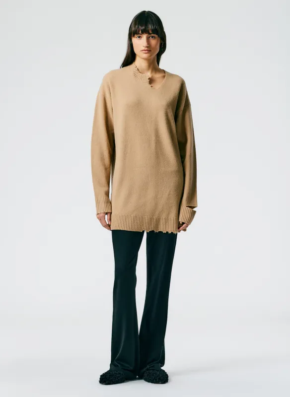 Soft Lambswool Cutout Neckband Mini Dress made by Tibi