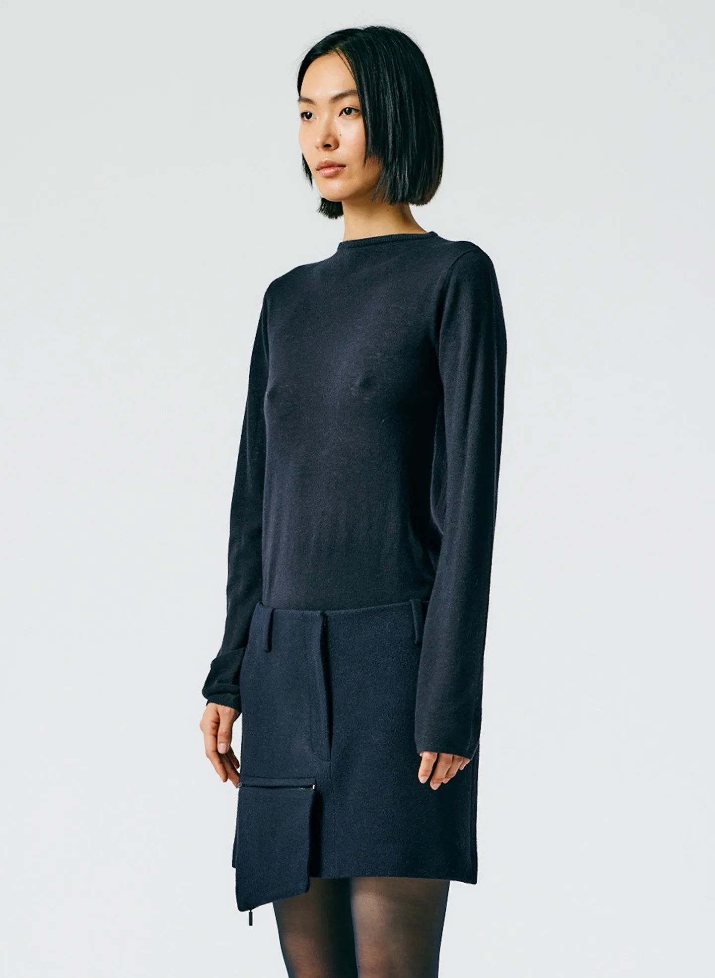 Skinlike Mercerized Wool Soft Sheer Pullover sold by Tibi product image thumbnail 3