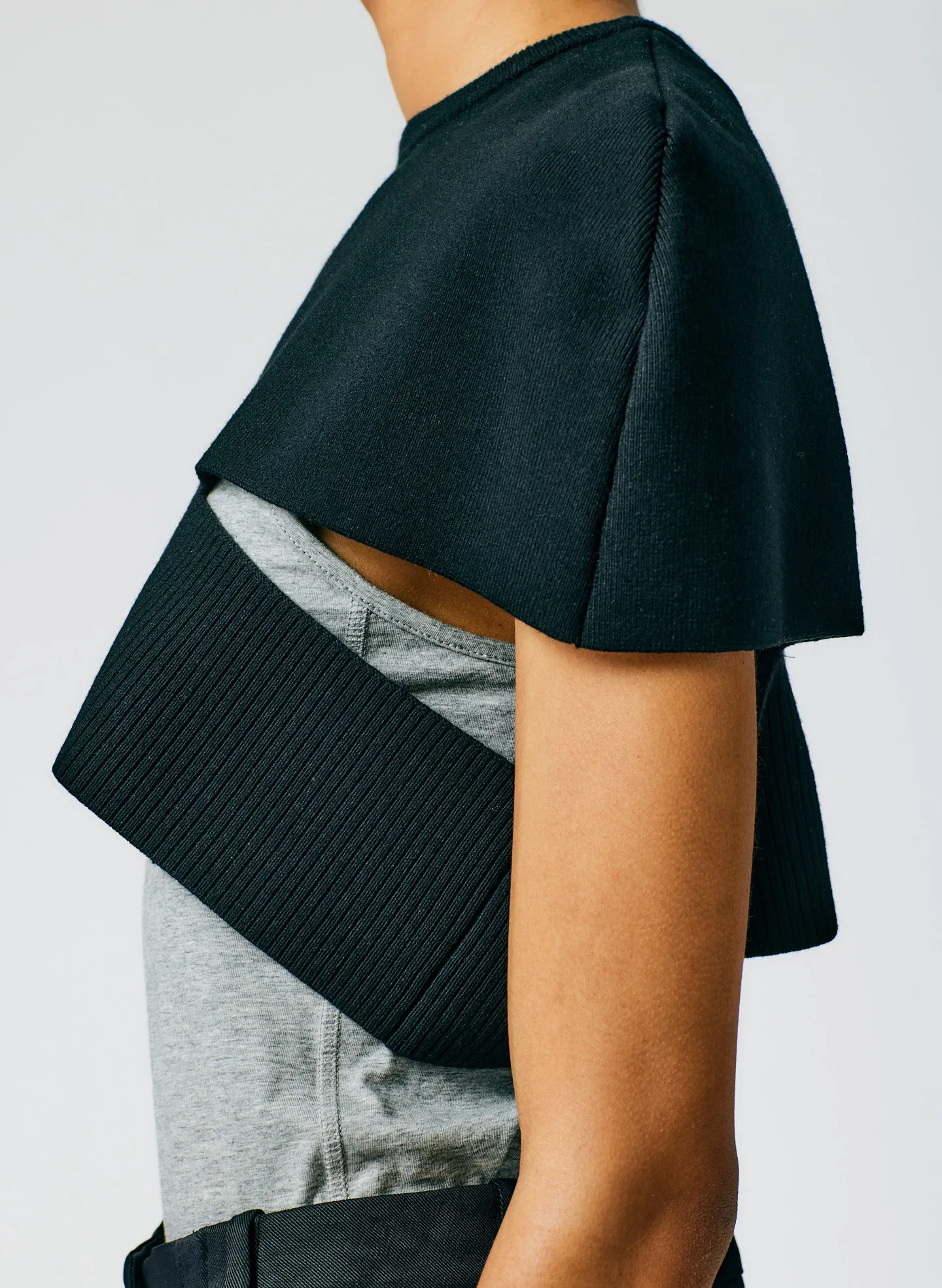 Sculpted Wool Sweater Cutout Cape sold by Tibi product image thumbnail 5