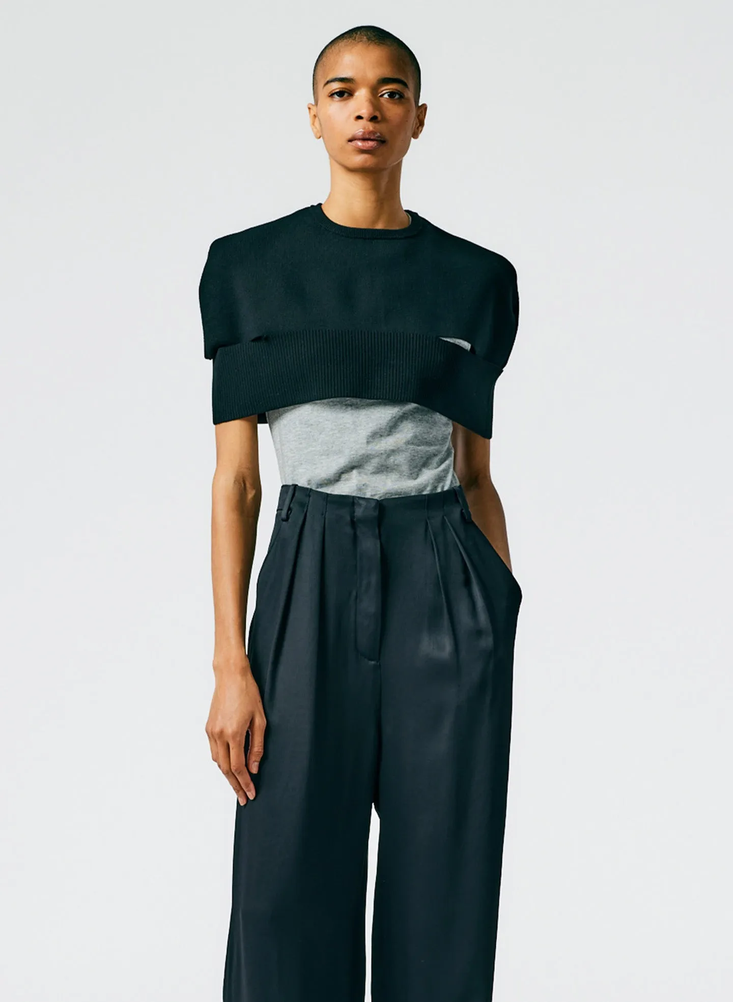 Sculpted Wool Sweater Cutout Cape sold by Tibi
