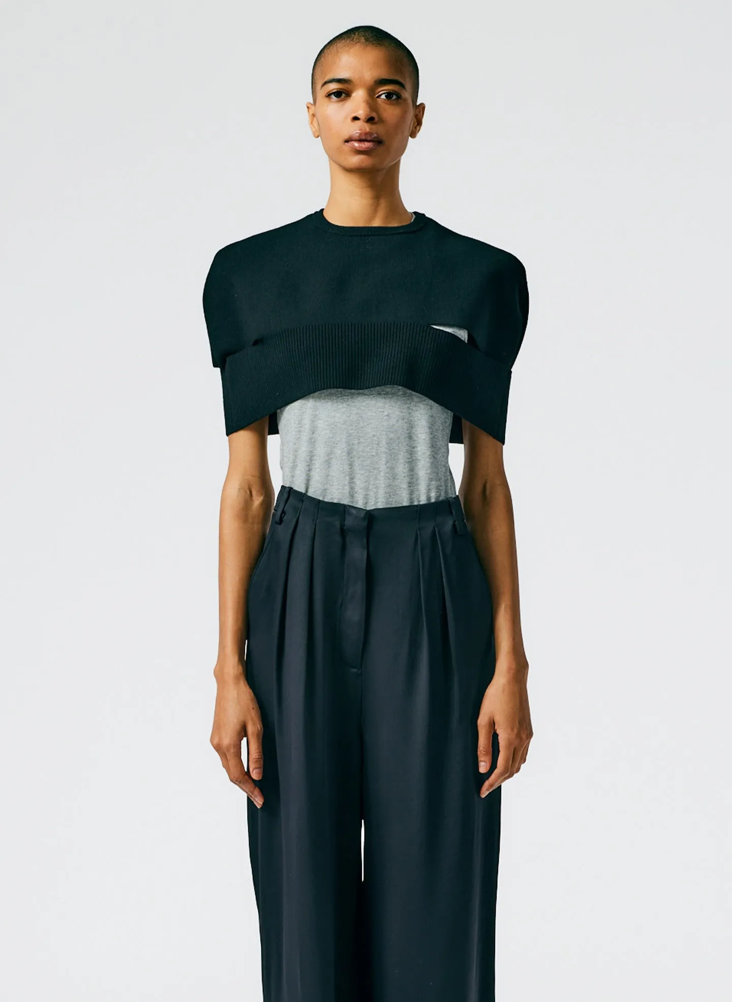 Sculpted Wool Sweater Cutout Cape sold by Tibi product image thumbnail 2