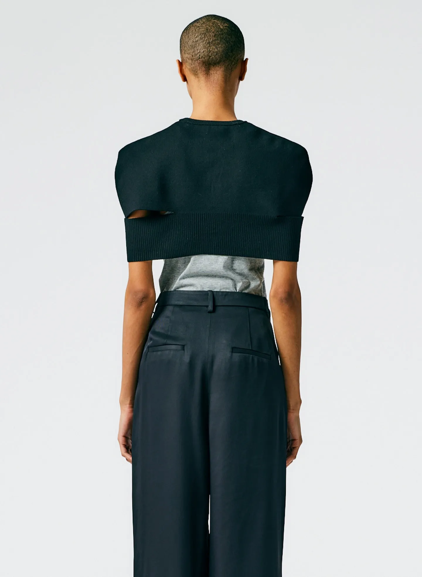Sculpted Wool Sweater Cutout Cape sold by Tibi product image thumbnail 4