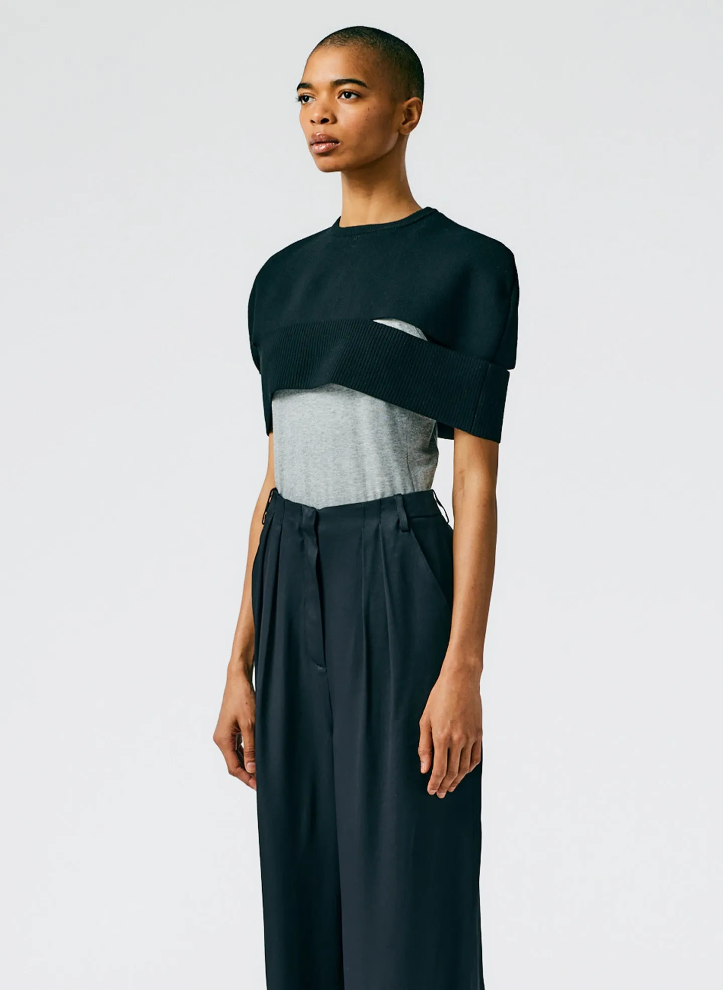 Sculpted Wool Sweater Cutout Cape sold by Tibi product image thumbnail 3
