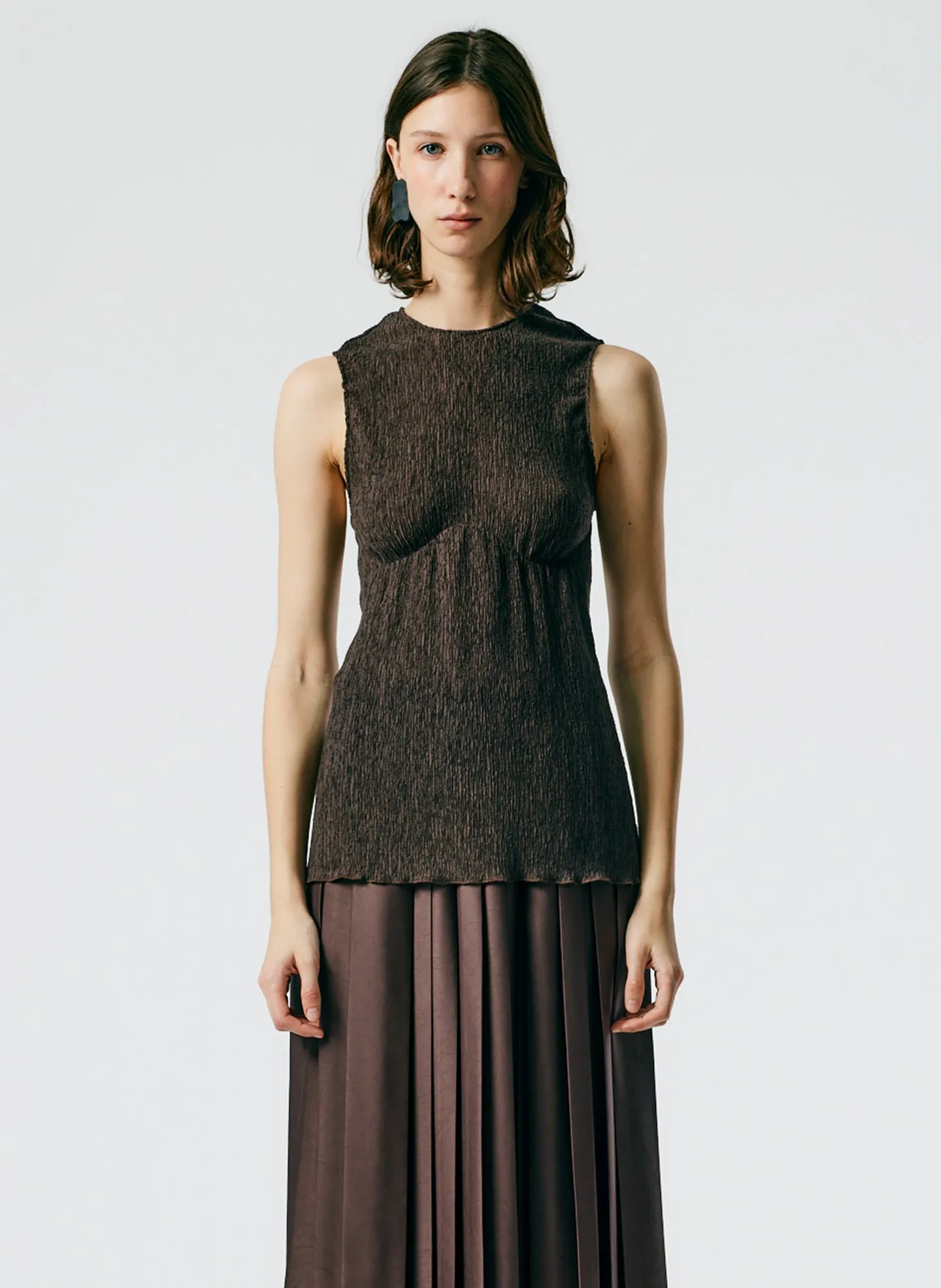 Sage Crinkle Lyocell Tank sold by Tibi product image thumbnail 3