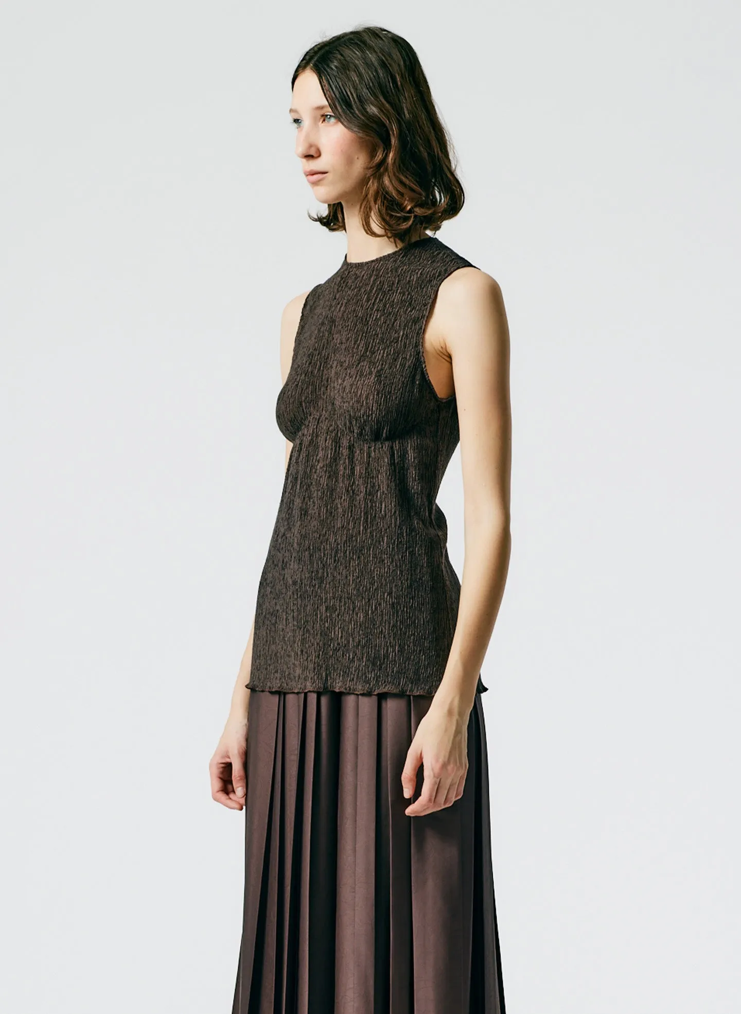 Sage Crinkle Lyocell Tank sold by Tibi product image thumbnail 4