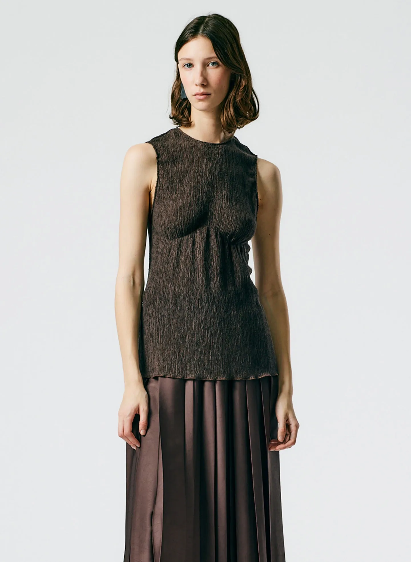 Sage Crinkle Lyocell Tank sold by Tibi