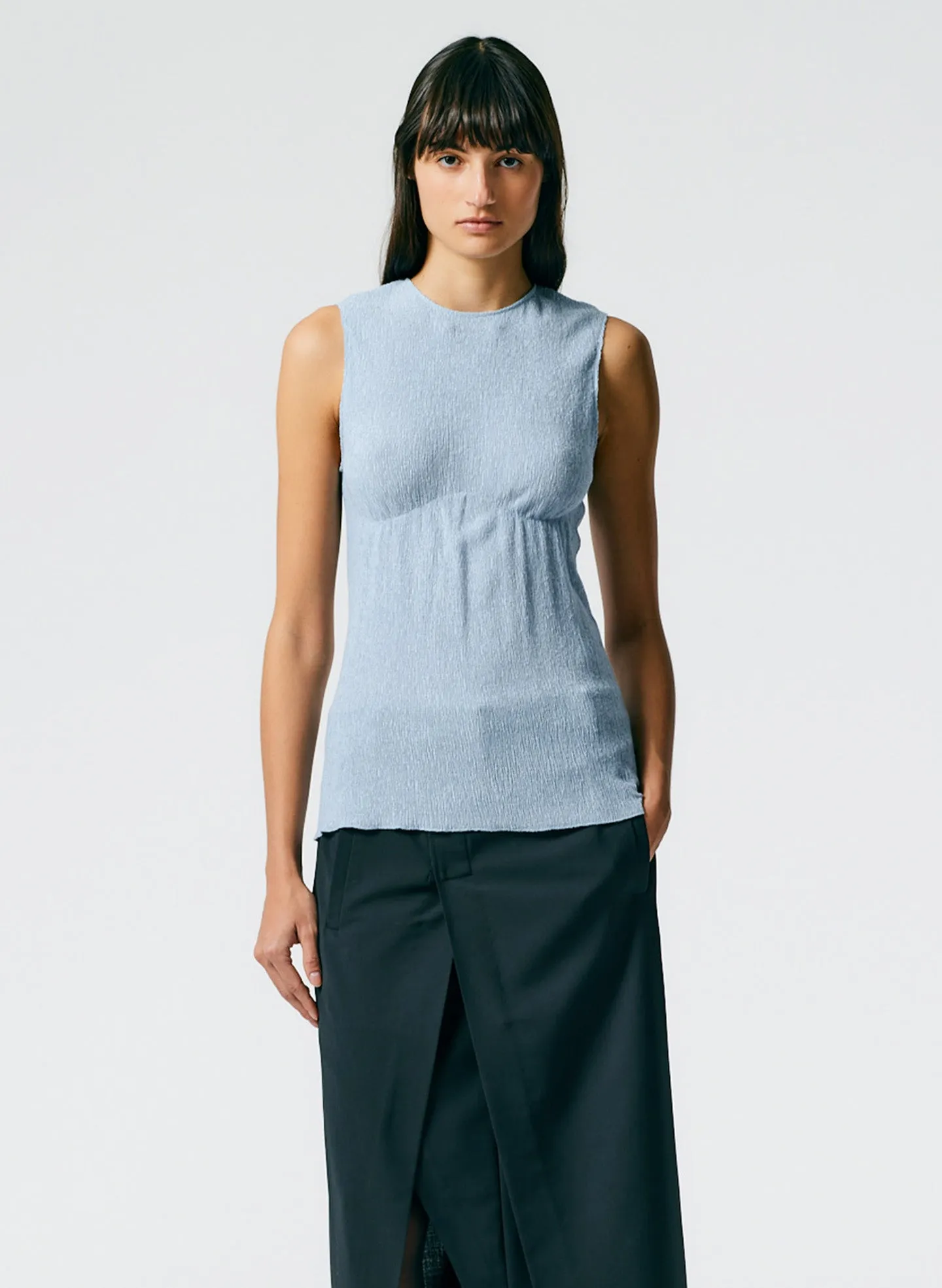 Sage Crinkle Lyocell Tank sold by Tibi