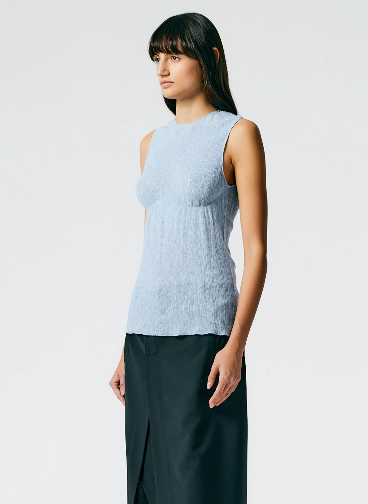 Sage Crinkle Lyocell Tank sold by Tibi product image thumbnail 5