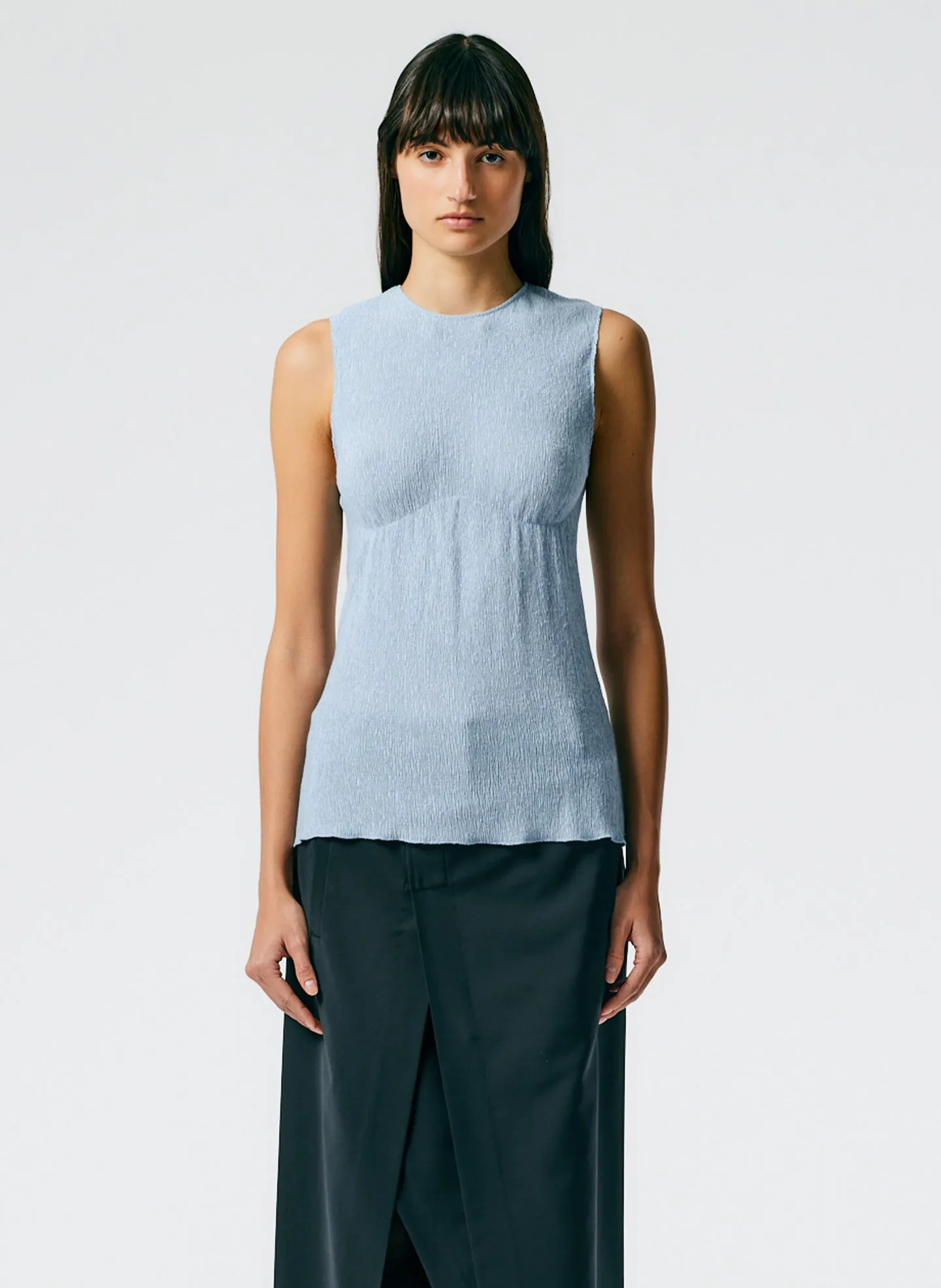 Sage Crinkle Lyocell Tank sold by Tibi product image thumbnail 4