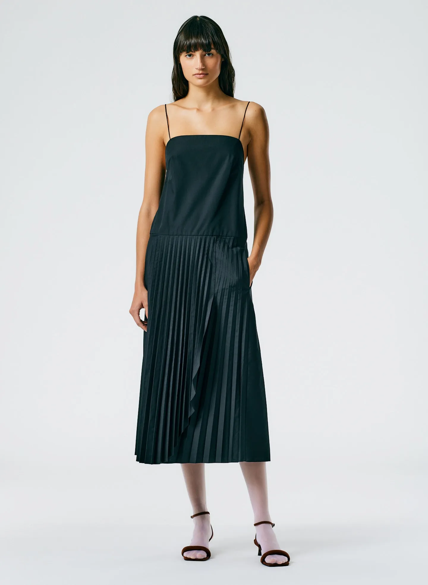 Pleated Cotton Strappy Dress sold by Tibi