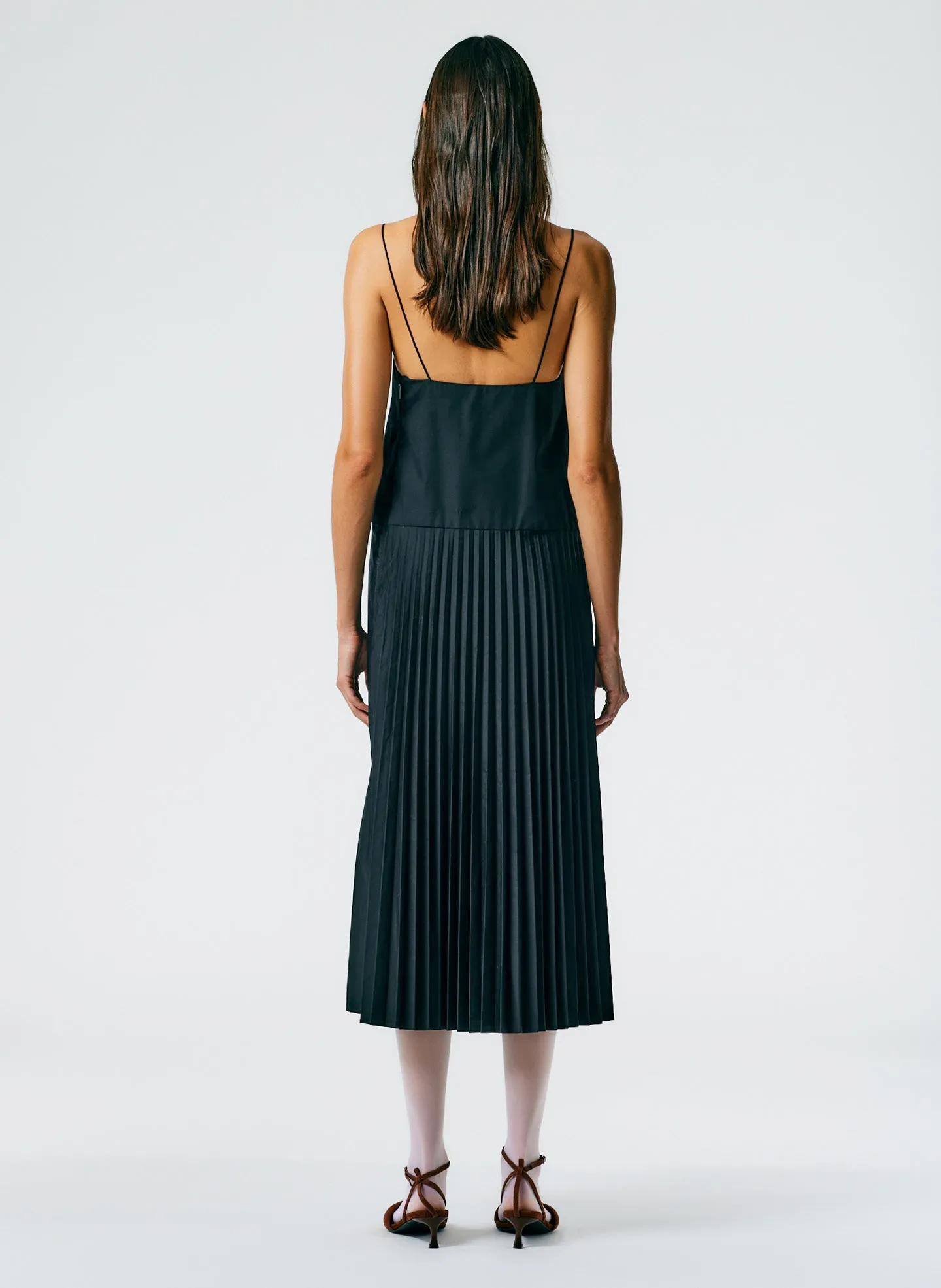 Pleated Cotton Strappy Dress sold by Tibi product image thumbnail 5