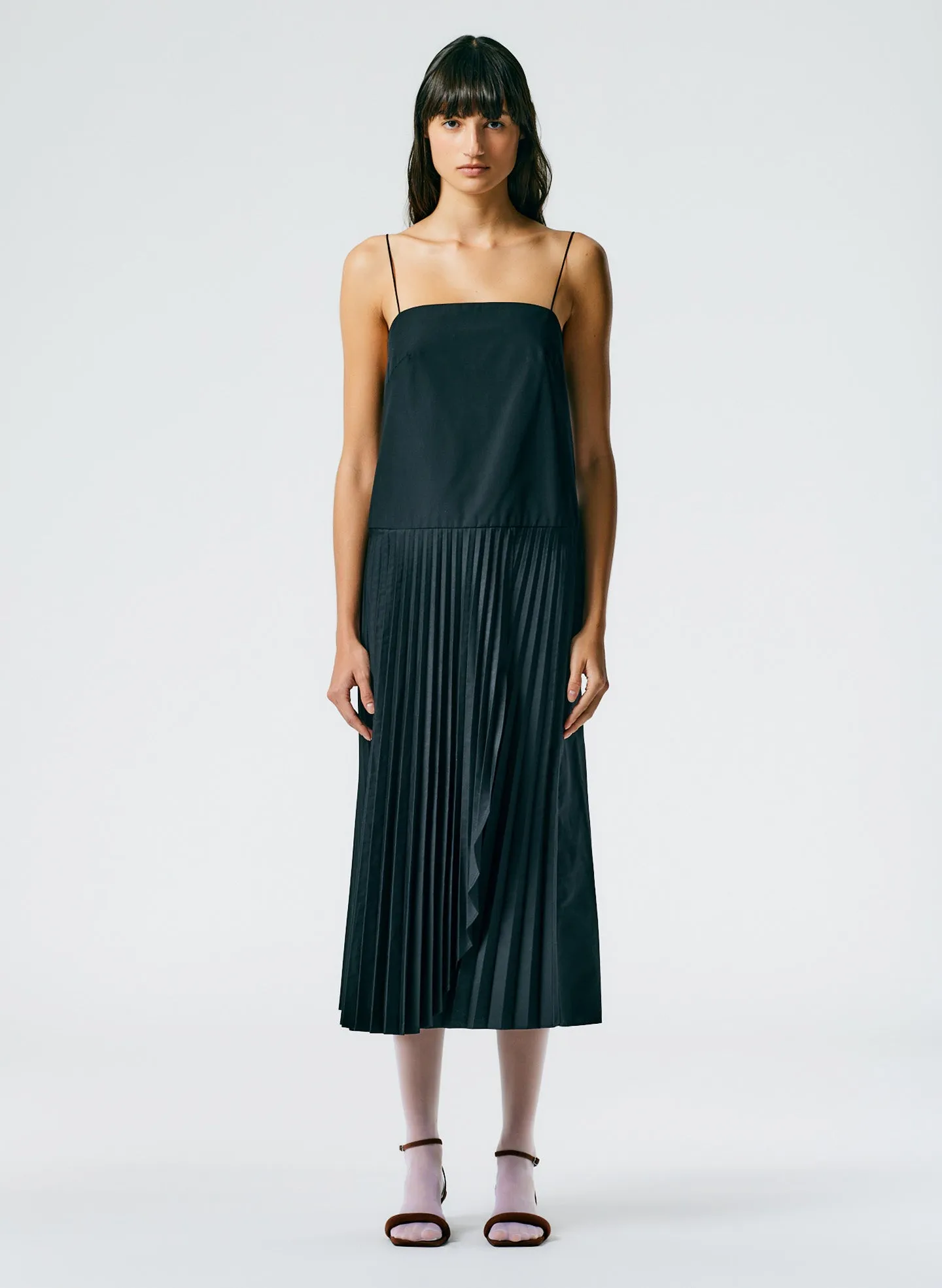 Pleated Cotton Strappy Dress sold by Tibi product image thumbnail 3