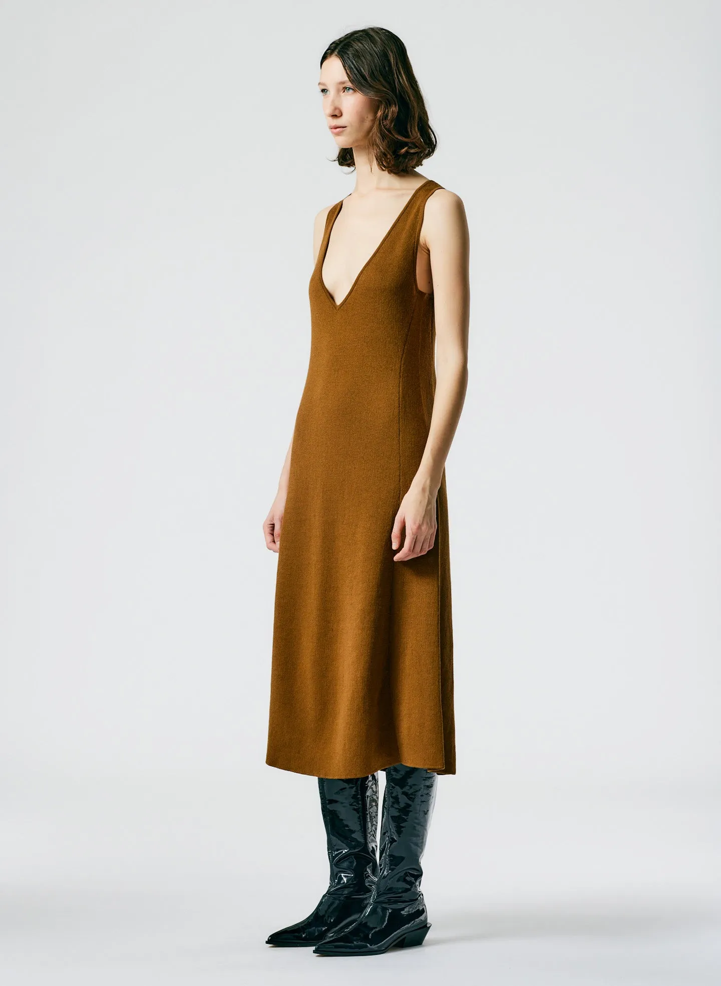 Organic Cotton Tencel V-Neck Cami Dress sold by Tibi product image thumbnail 4