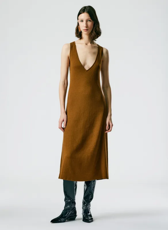 Organic Cotton Tencel V-Neck Cami Dress made by Tibi