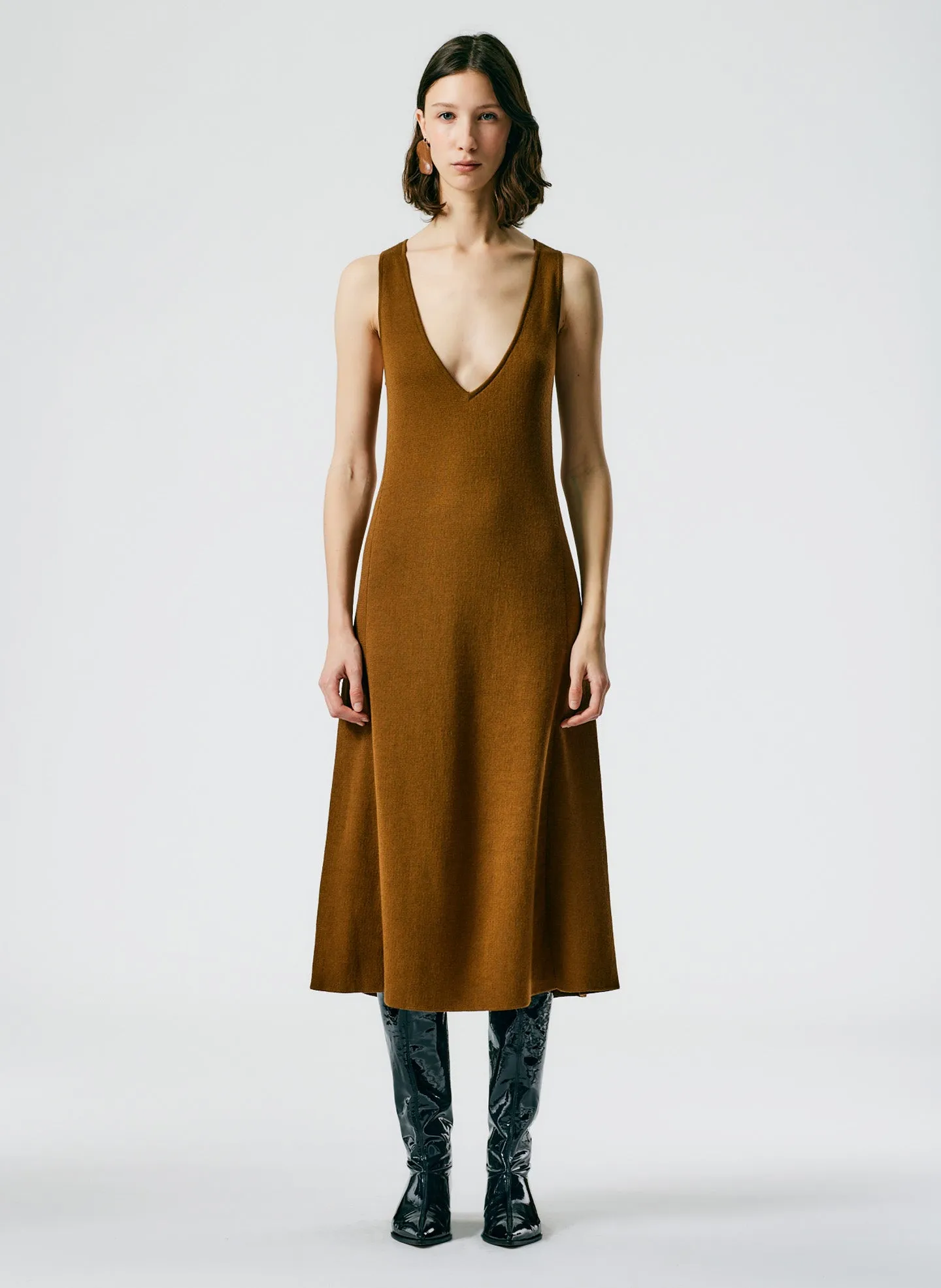 Organic Cotton Tencel V-Neck Cami Dress sold by Tibi product image thumbnail 3