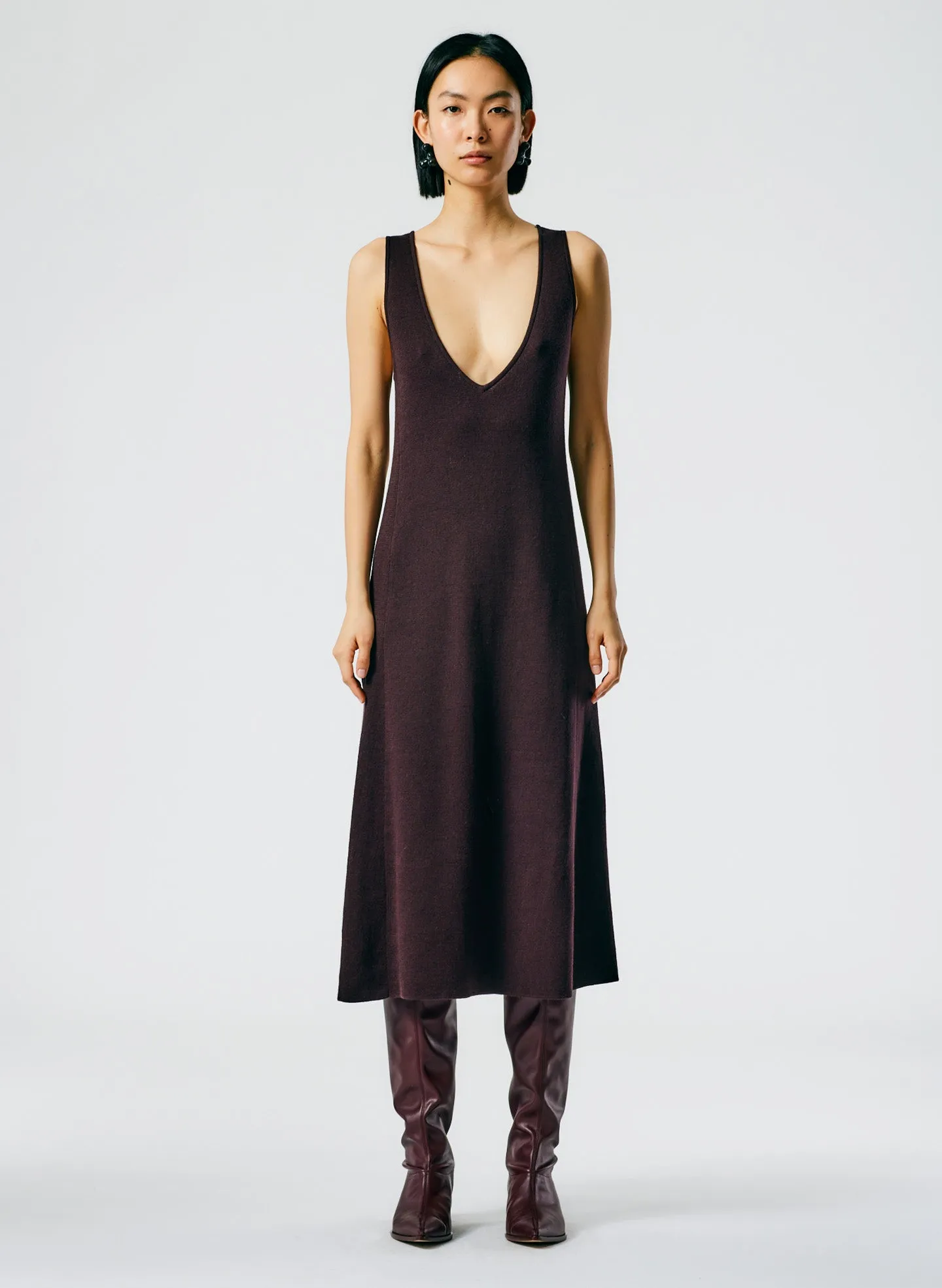Organic Cotton Tencel V-Neck Cami Dress sold by Tibi product image thumbnail 3