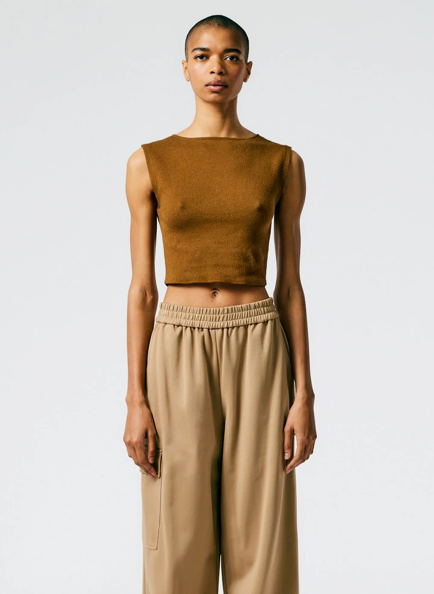 Organic Cotton Tencel Tube Cropped Tank sold by Tibi product image thumbnail 2