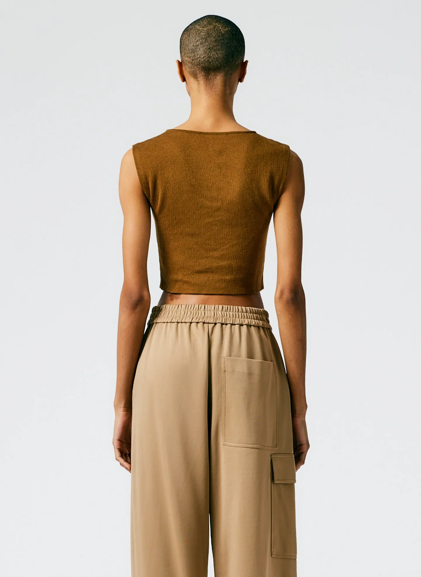 Organic Cotton Tencel Tube Cropped Tank sold by Tibi product image thumbnail 4