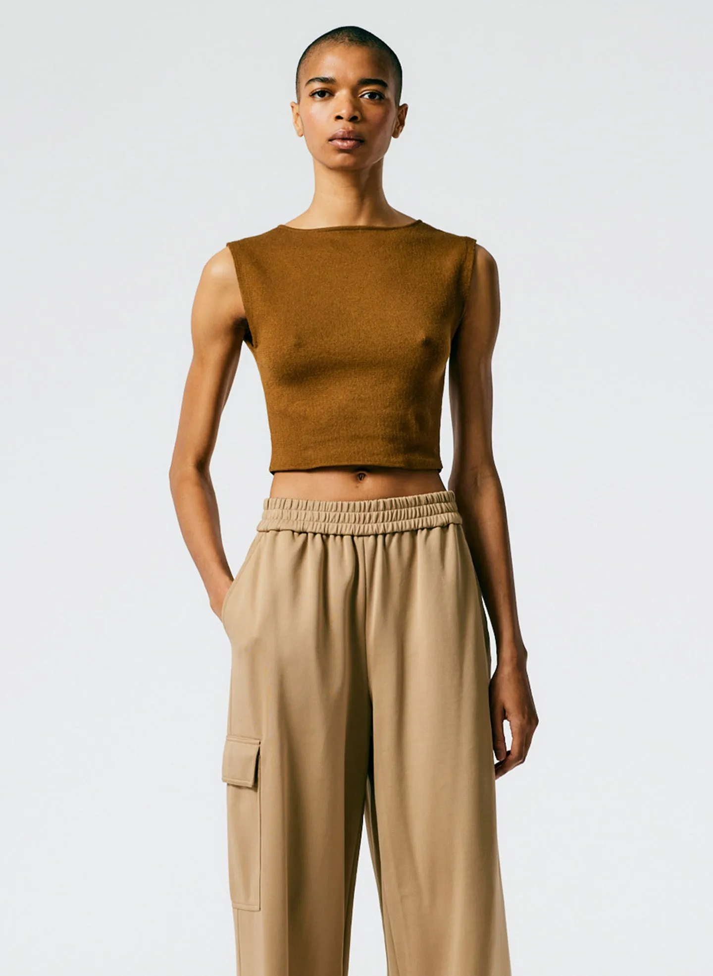 Organic Cotton Tencel Tube Cropped Tank sold by Tibi