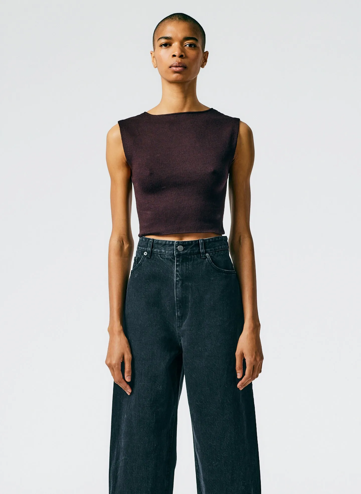 Organic Cotton Tencel Tube Cropped Tank sold by Tibi product image thumbnail 2