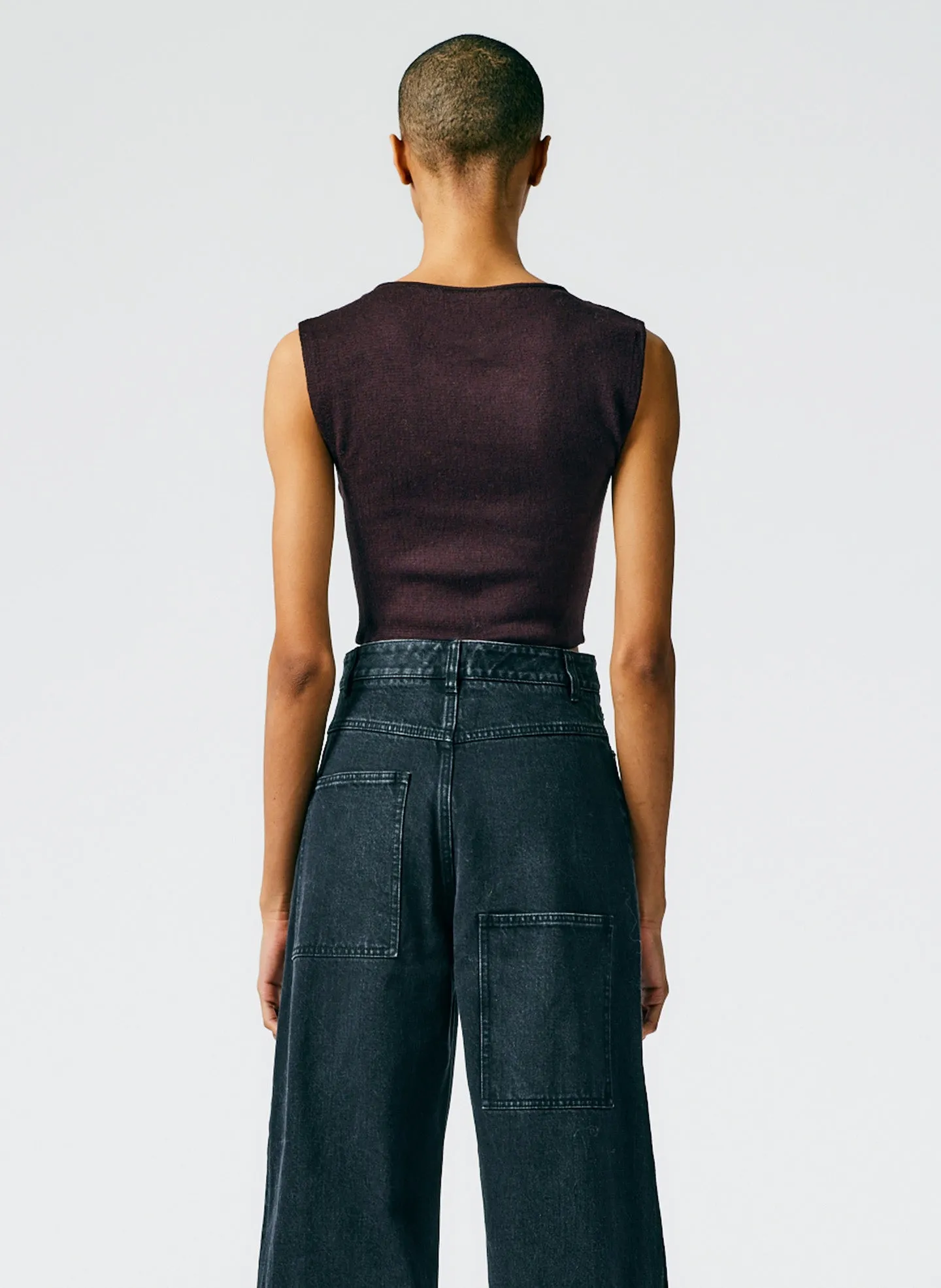 Organic Cotton Tencel Tube Cropped Tank sold by Tibi product image thumbnail 4