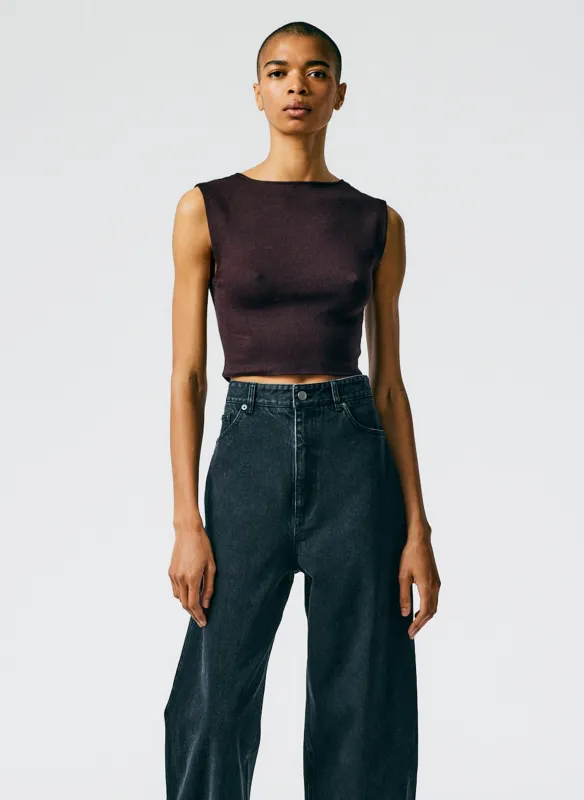 Organic Cotton Tencel Tube Cropped Tank made by Tibi