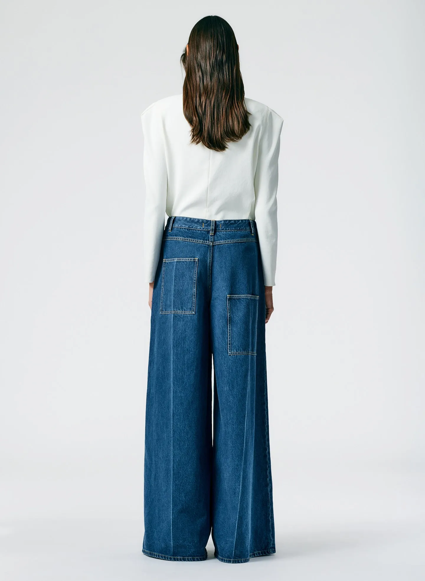 Medium Stone Wash Denim Murray Jean - Petite sold by Tibi product image thumbnail 5