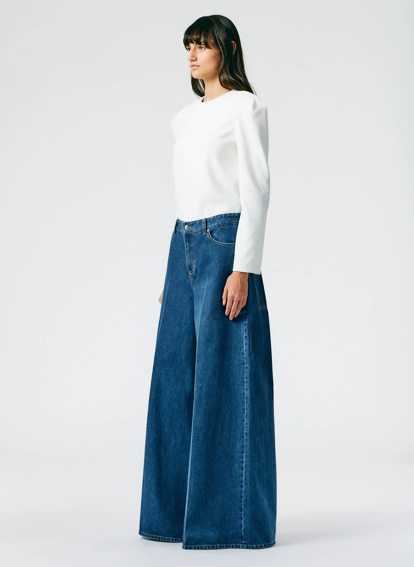 Medium Stone Wash Denim Murray Jean - Petite sold by Tibi product image thumbnail 4