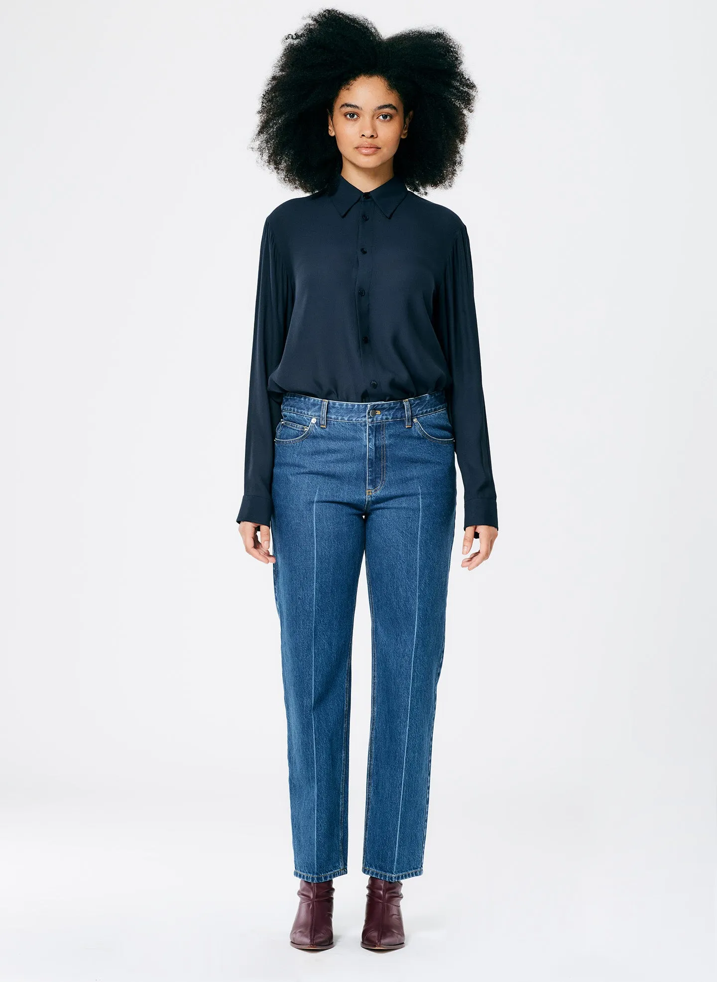 Medium Stone Wash Denim Elfie Jean sold by Tibi product image thumbnail 3