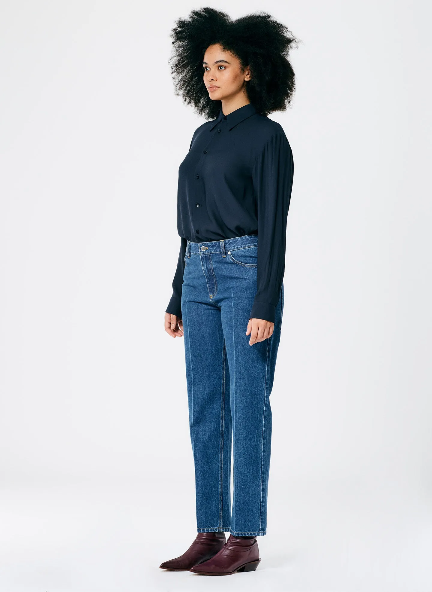 Medium Stone Wash Denim Elfie Jean sold by Tibi product image thumbnail 4