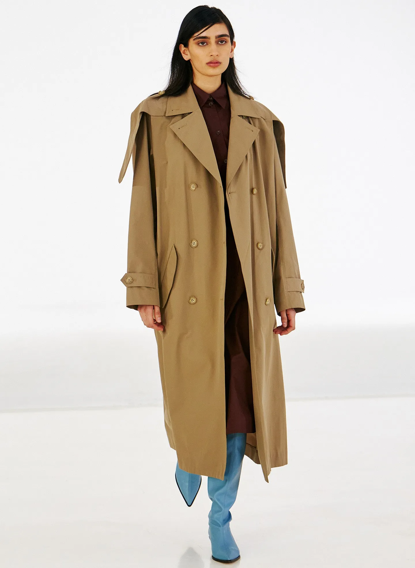 Lightweight Cotton Sateen Shirtdress sold by Tibi product image thumbnail 2