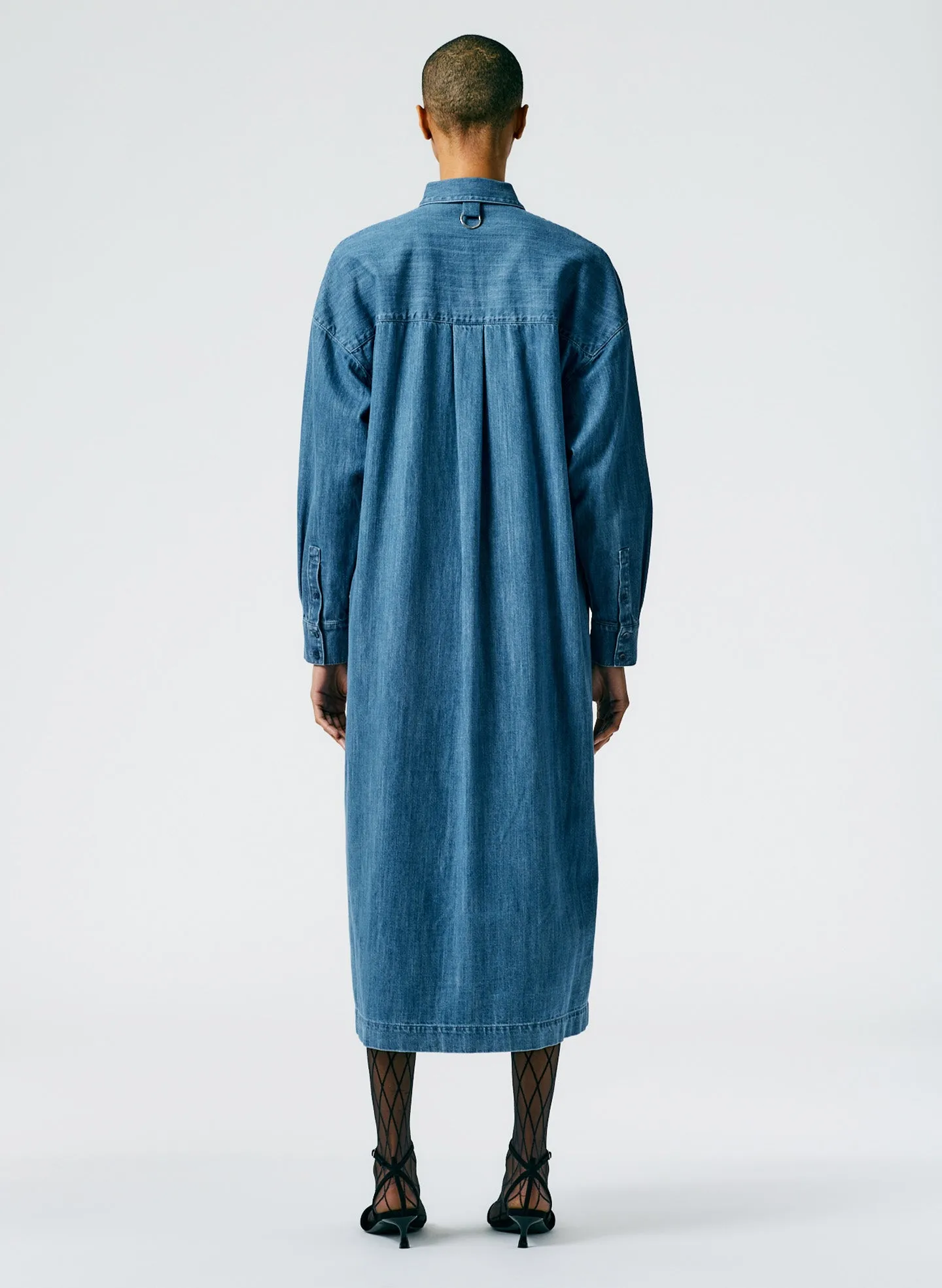 Lightweight Stone Wash Denim Shirtdress sold by Tibi product image thumbnail 4