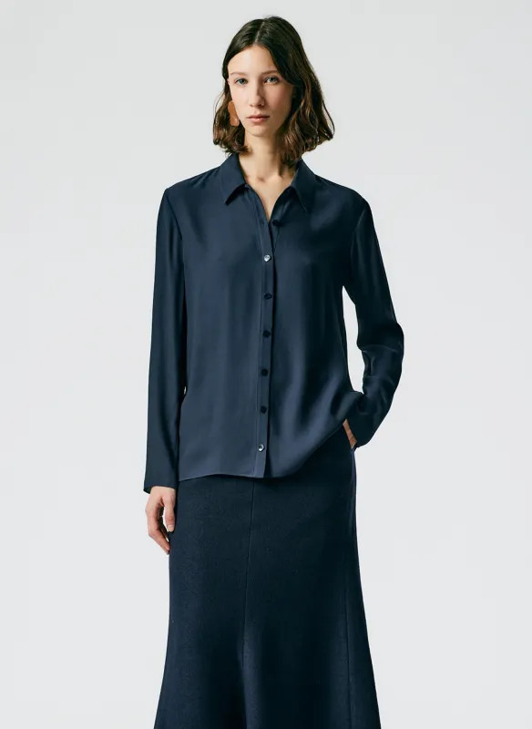 Feather Weight Eco Crepe Slim Shirt made by Tibi
