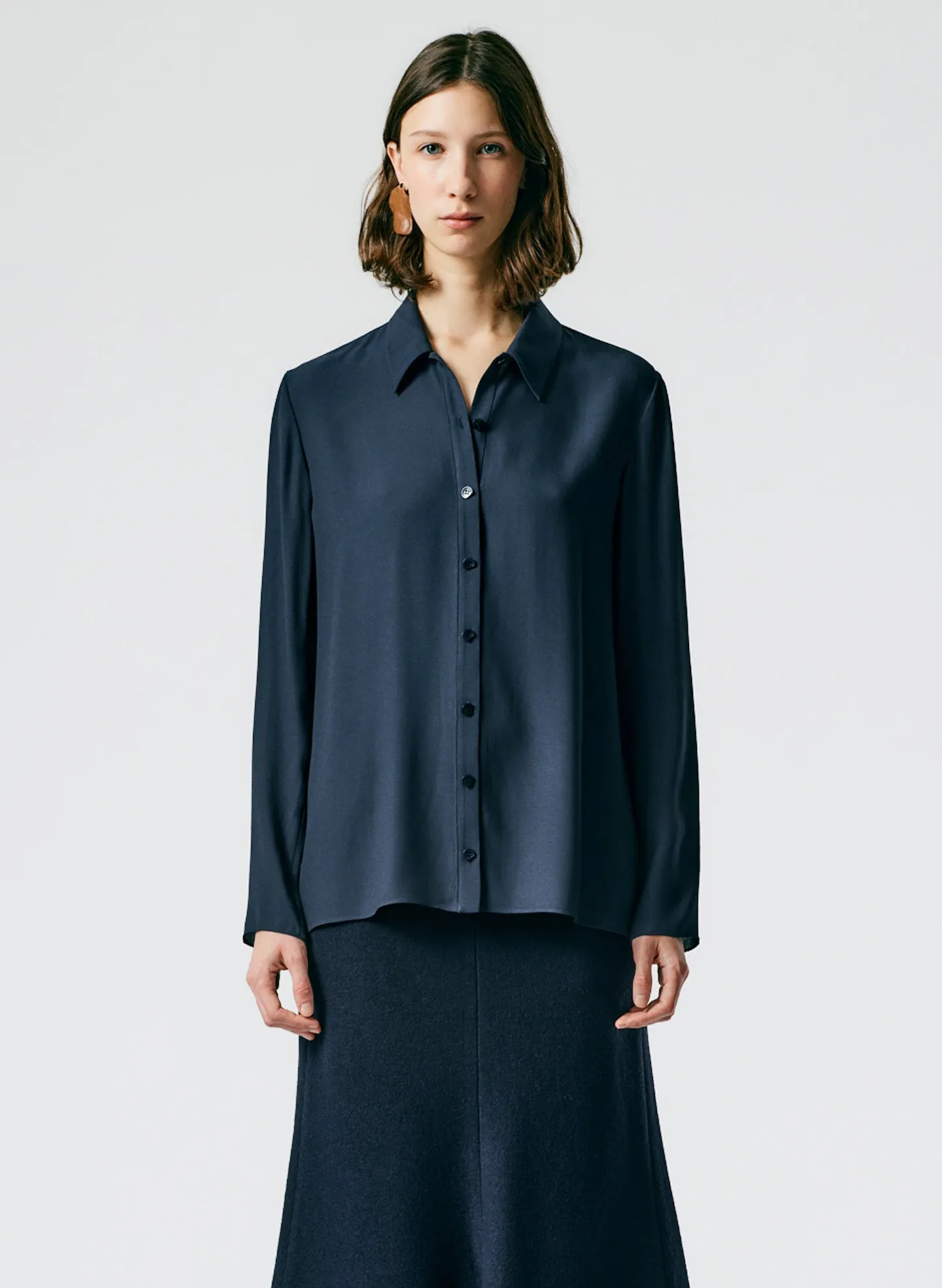 Feather Weight Eco Crepe Slim Shirt sold by Tibi product image thumbnail 3