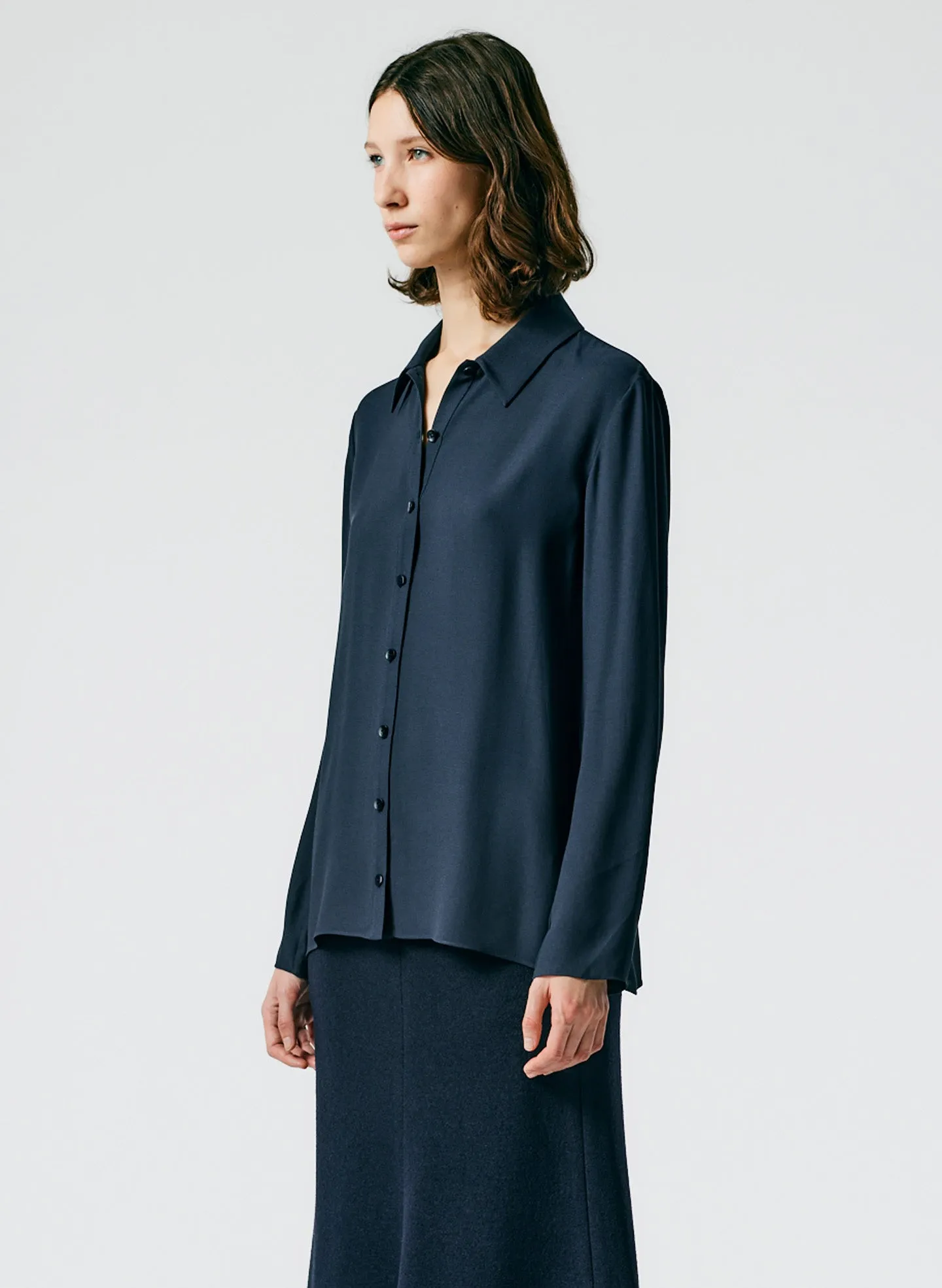 Feather Weight Eco Crepe Slim Shirt sold by Tibi product image thumbnail 4