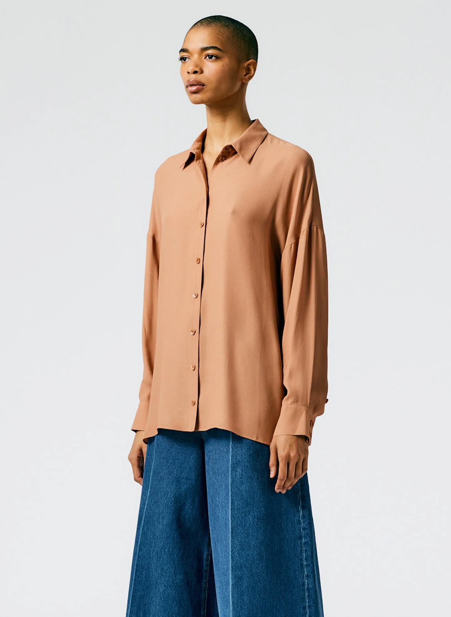 Feather Weight Eco Crepe Oversized Shirt sold by Tibi product image thumbnail 3