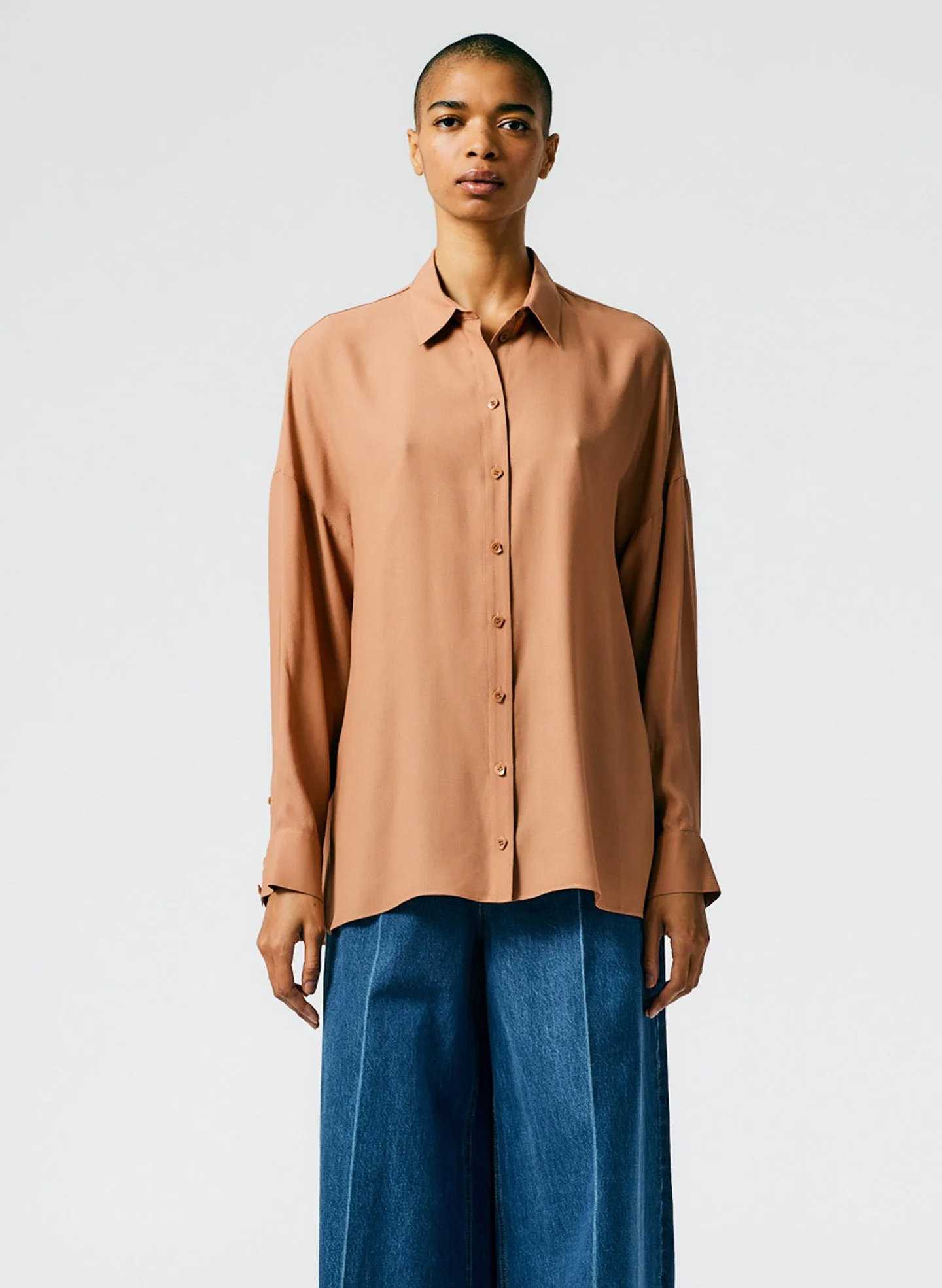 Feather Weight Eco Crepe Oversized Shirt sold by Tibi product image thumbnail 2