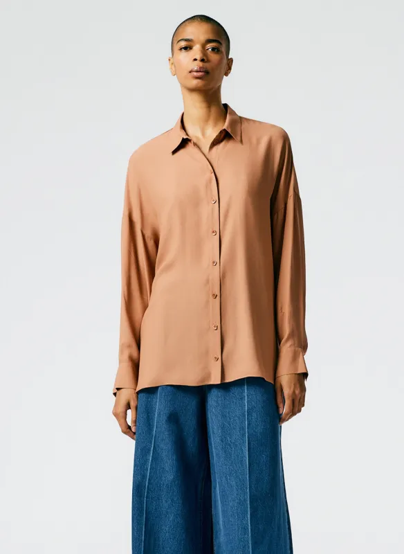 Feather Weight Eco Crepe Oversized Shirt made by Tibi