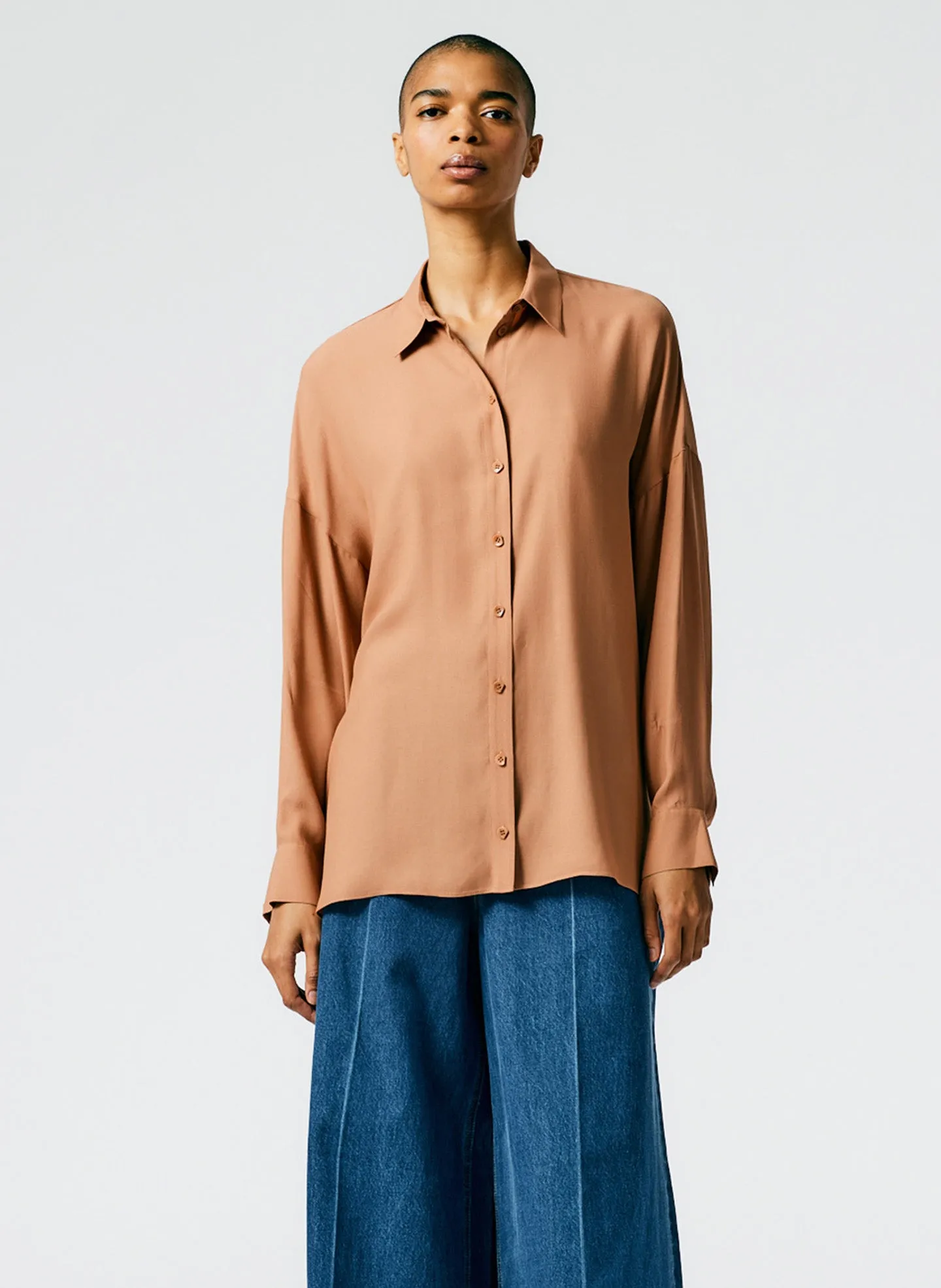 Feather Weight Eco Crepe Oversized Shirt sold by Tibi