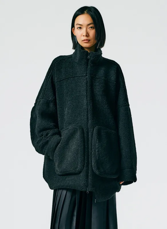Cozy Fleece Cubic Zip Up Bomber made by Tibi