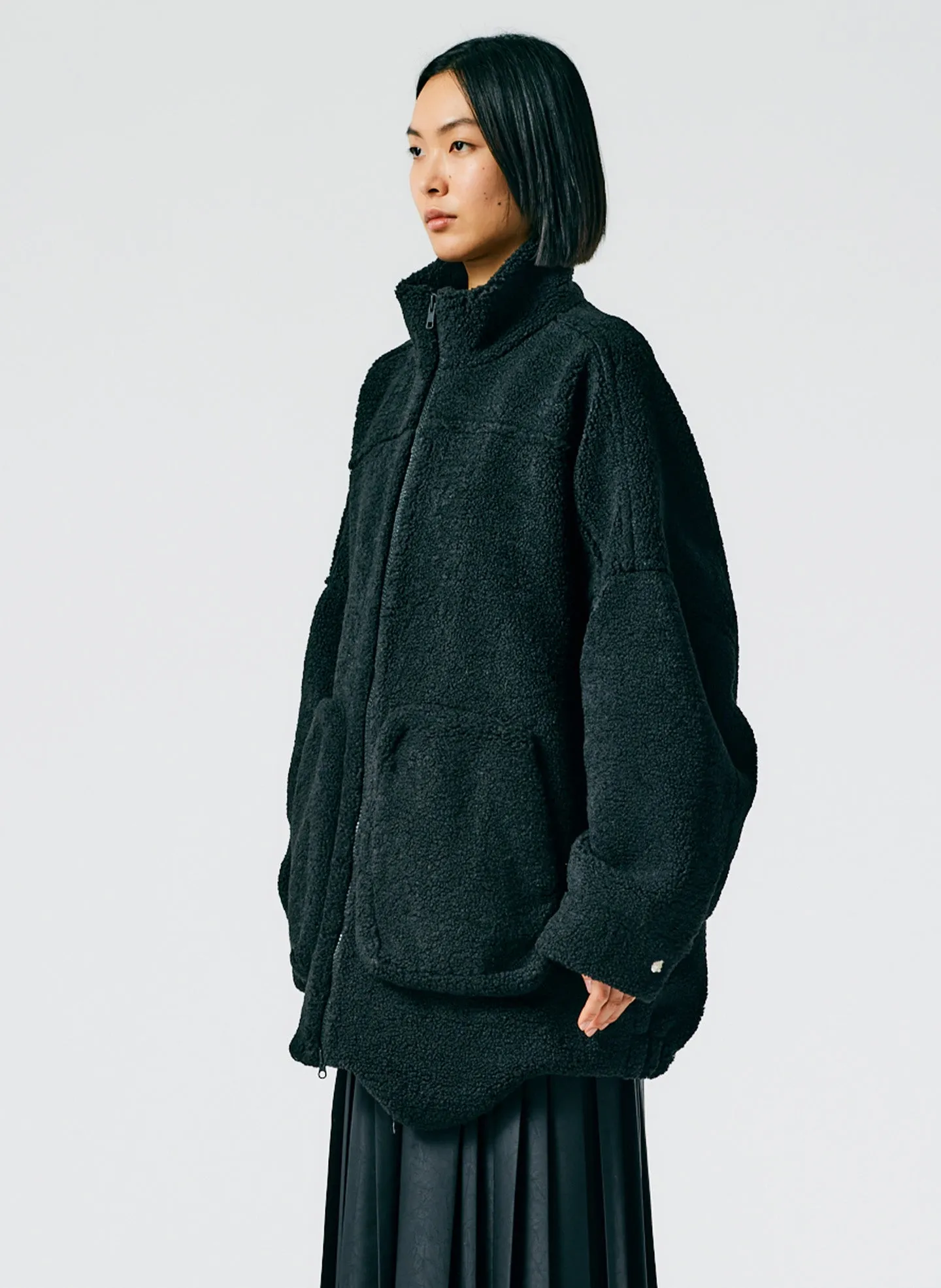 Cozy Fleece Cubic Zip Up Bomber sold by Tibi product image thumbnail 4