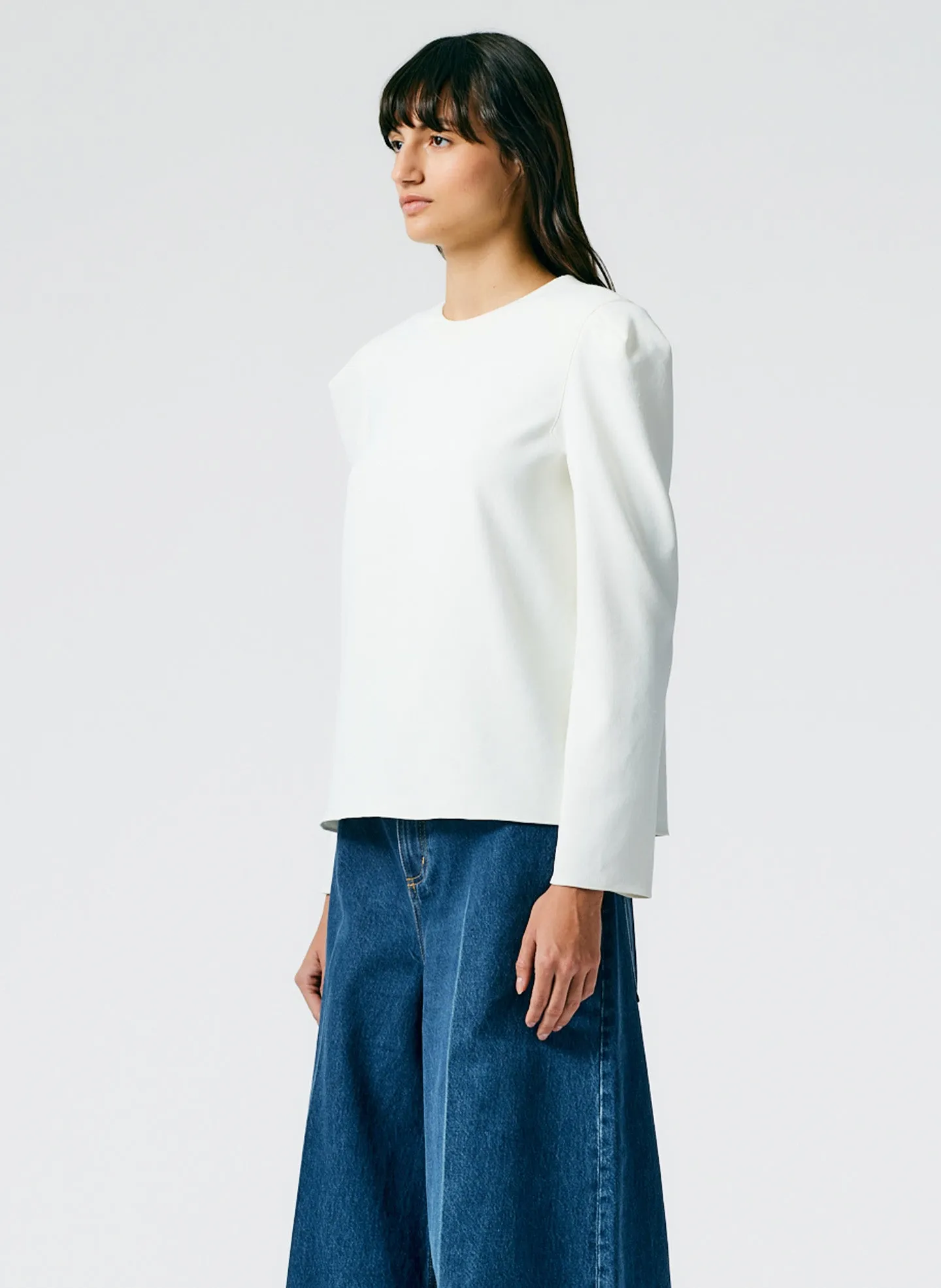 Chalky Drape Square Sleeve Long Sleeve Top sold by Tibi product image thumbnail 3
