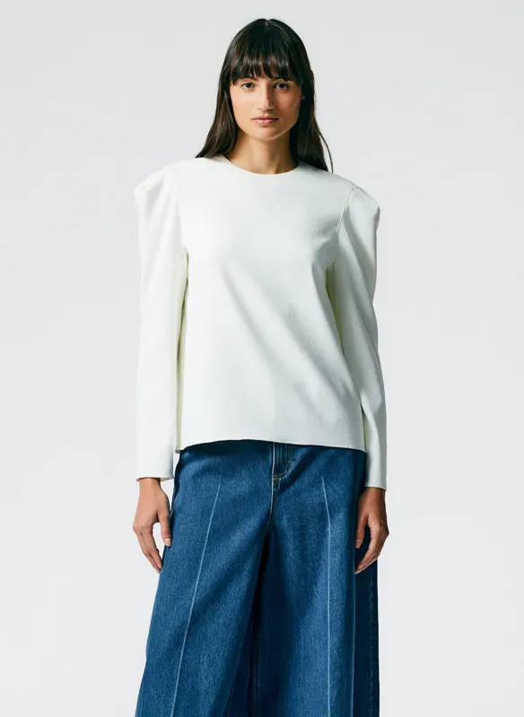 Chalky Drape Square Sleeve Long Sleeve Top sold by Tibi