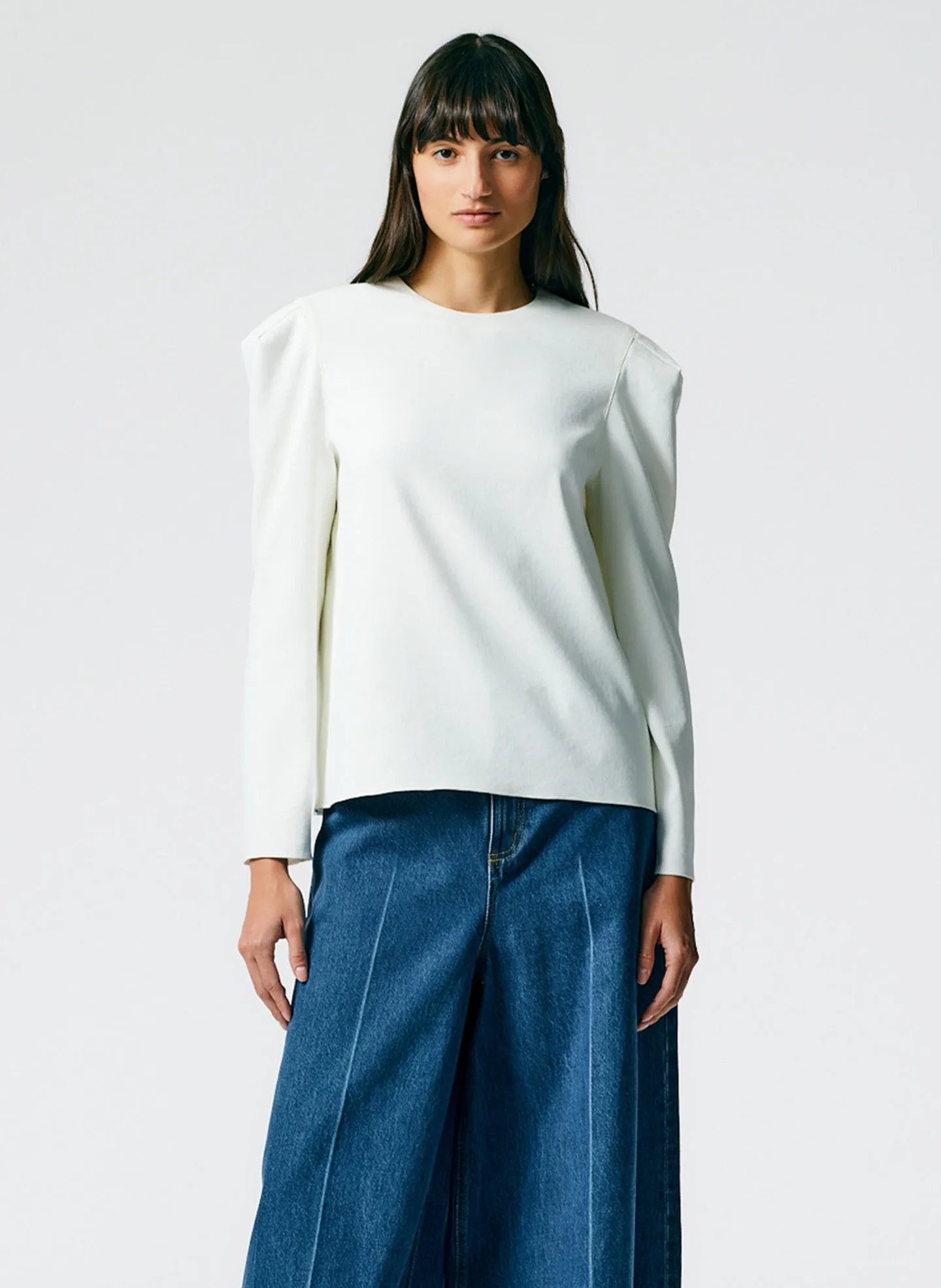 Chalky Drape Square Sleeve Long Sleeve Top sold by Tibi