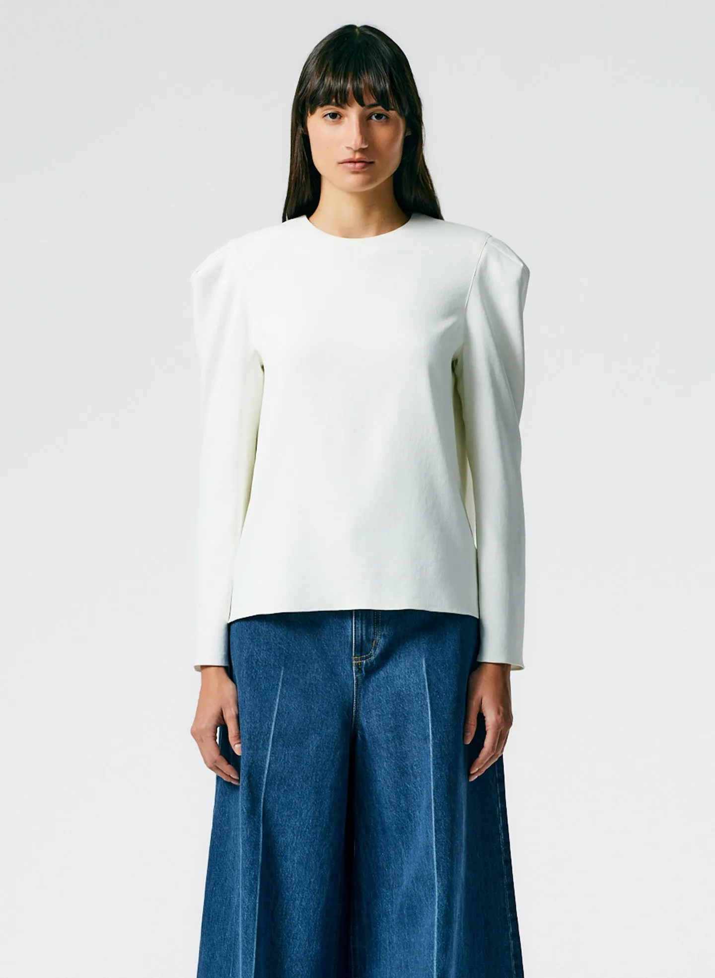 Chalky Drape Square Sleeve Long Sleeve Top sold by Tibi product image thumbnail 2