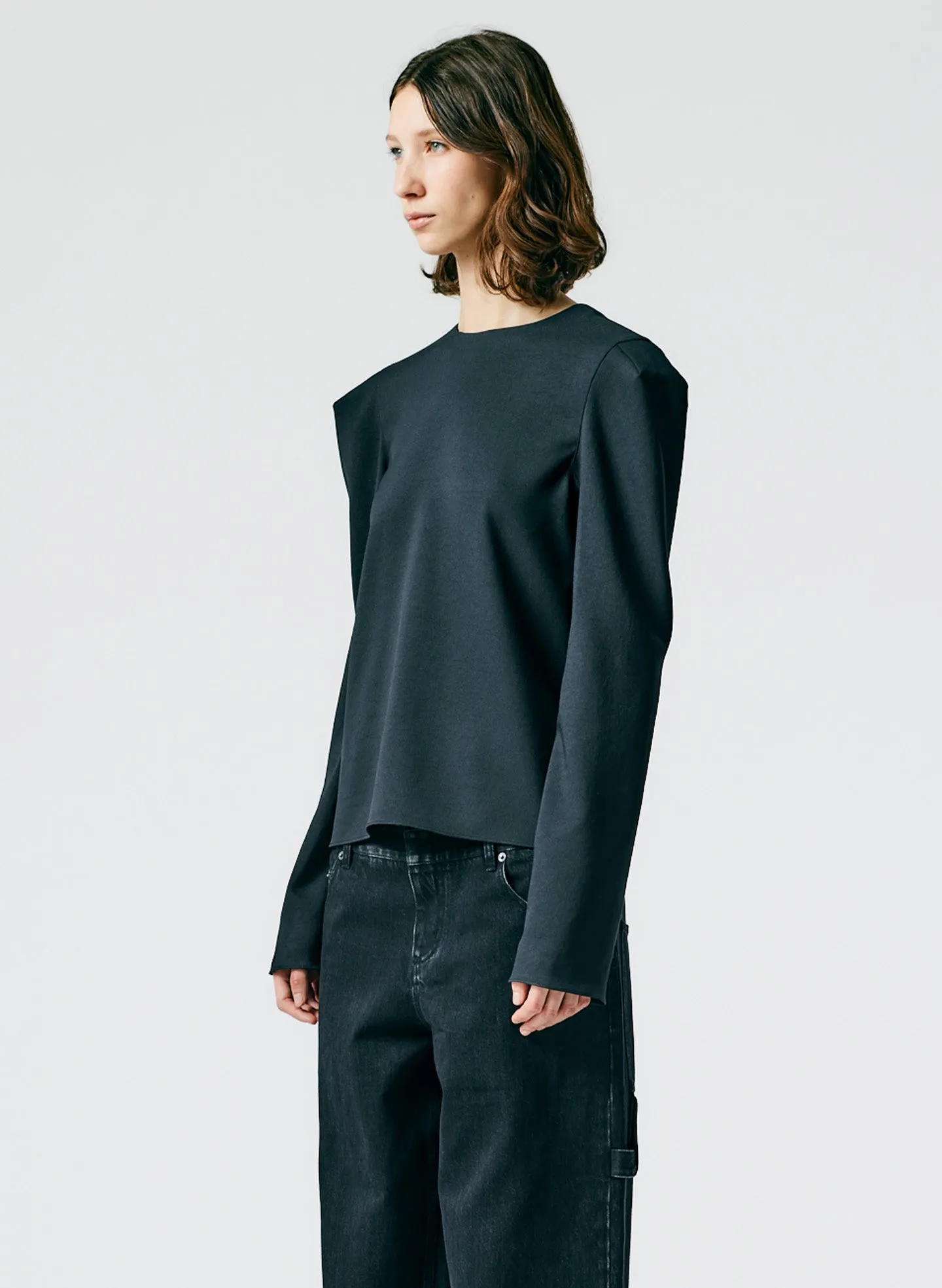 Chalky Drape Square Sleeve Long Sleeve Top sold by Tibi product image thumbnail 3