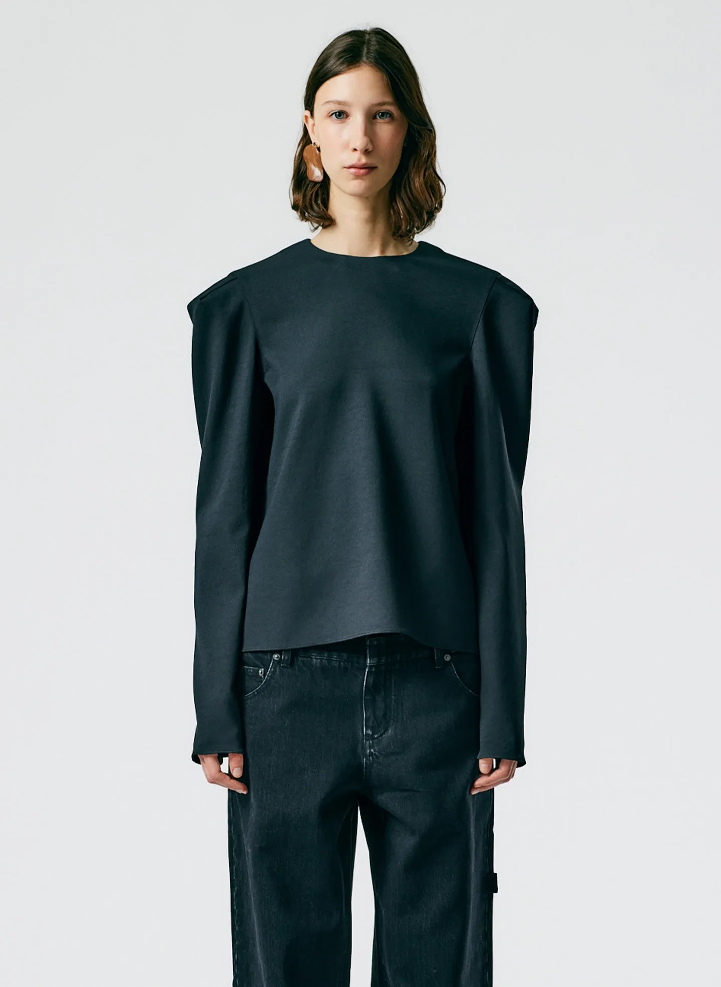 Chalky Drape Square Sleeve Long Sleeve Top sold by Tibi product image thumbnail 2