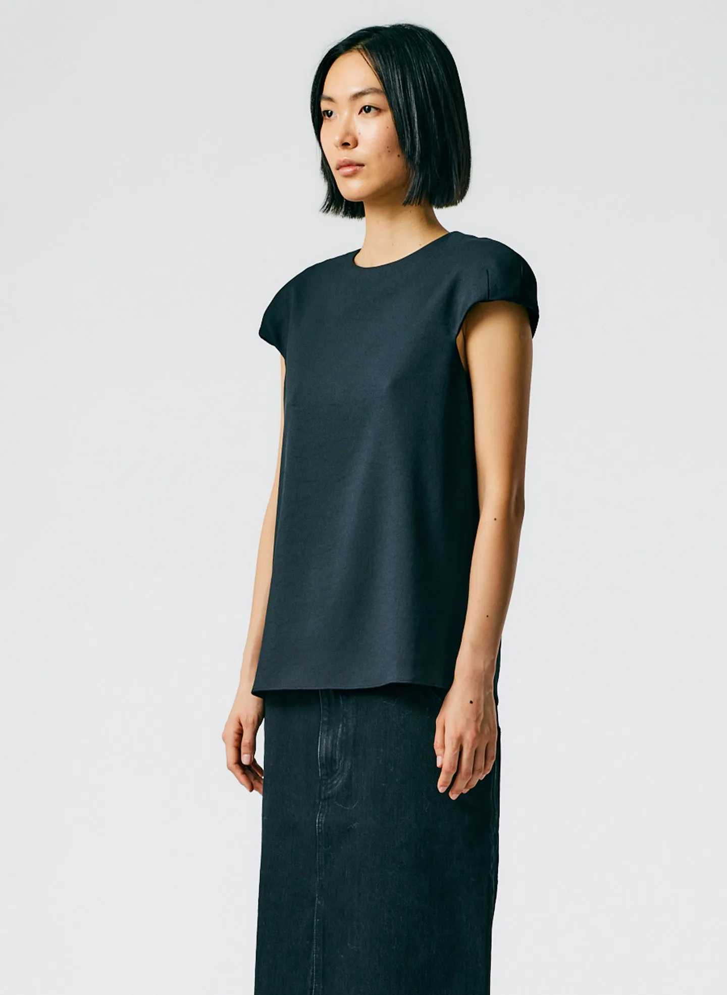 Chalky Drape Rounded Shoulderpad Top sold by Tibi product image thumbnail 3
