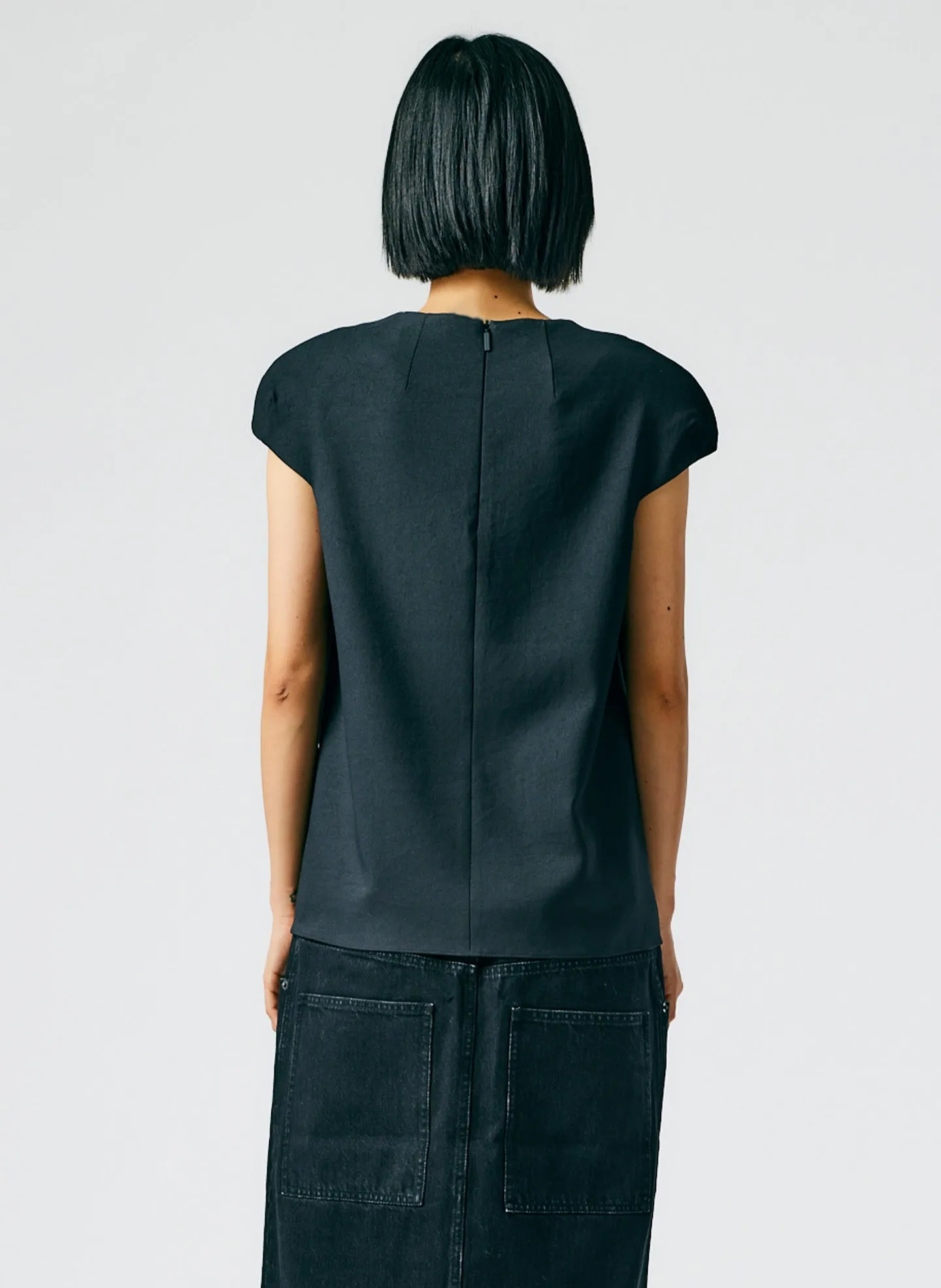 Chalky Drape Rounded Shoulderpad Top sold by Tibi product image thumbnail 4